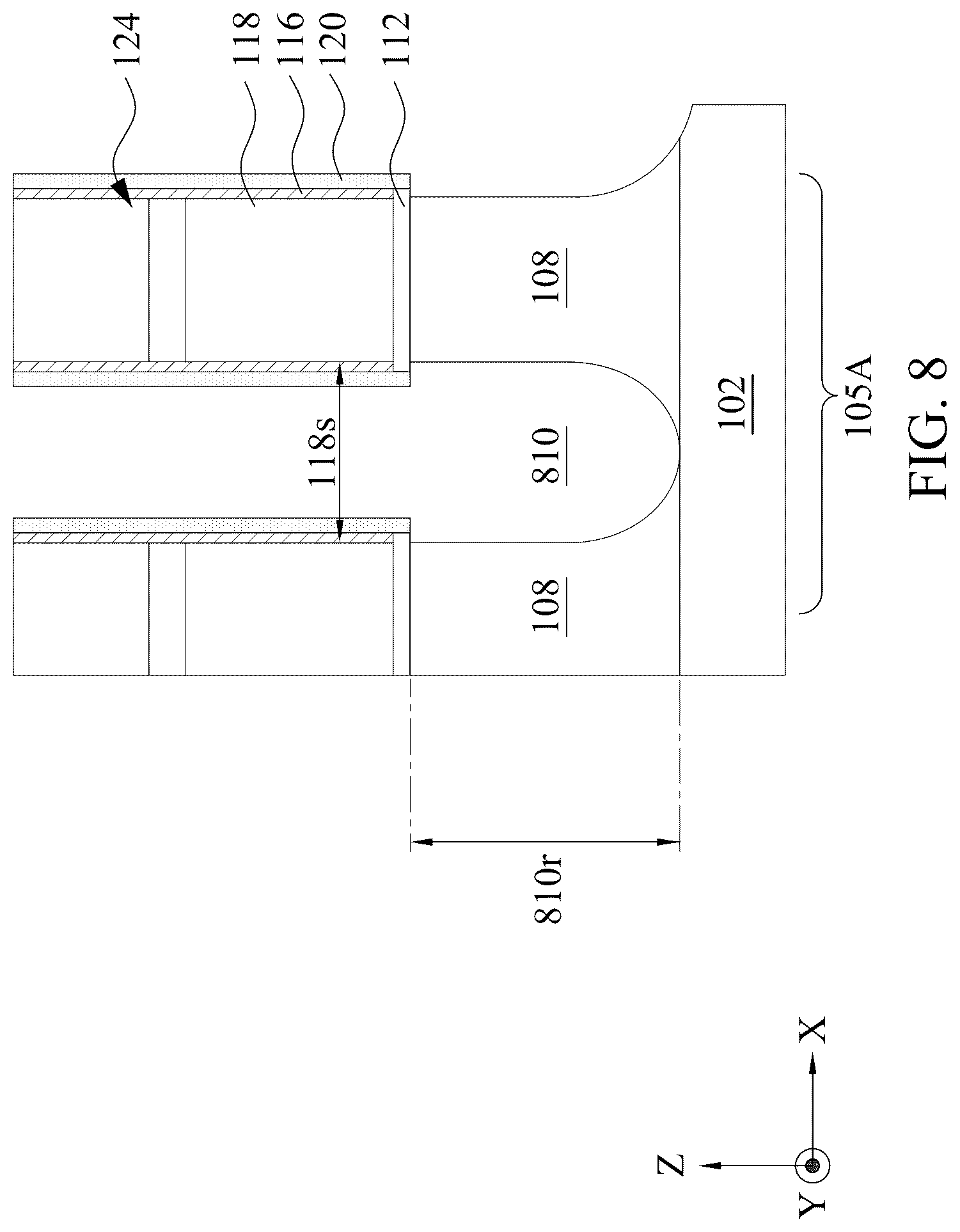 Patent US12100626 Figure 8 – Source/drain epitaxial structures for semiconductor devices