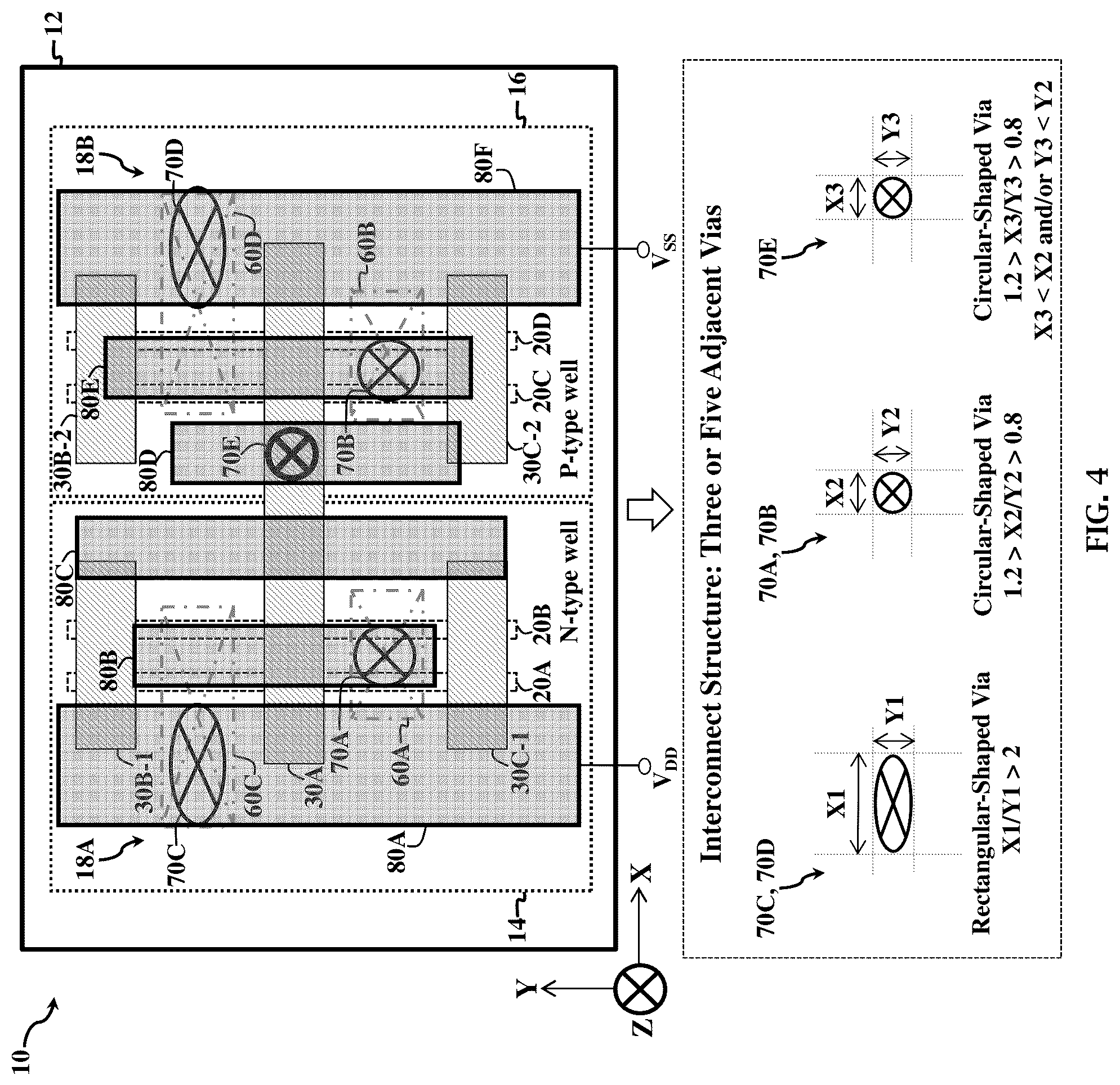 Patent US12100628 Figure 5 – Interconnect structure for fin-like field effect transistor