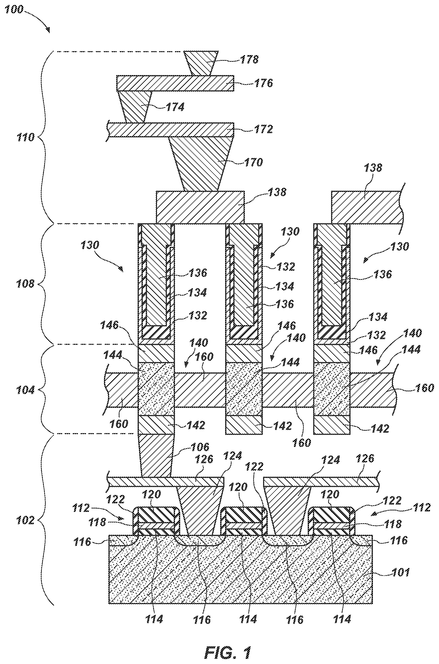 Patent US12100629 Figure 1 – Methods of forming transistors and methods of forming devices comprising transistors