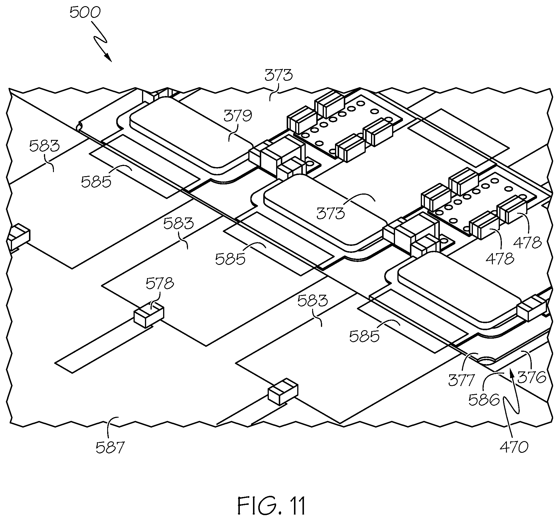 Patent US12100630 Figure 8 – Packaged RF power device with PCB routing outside protective member