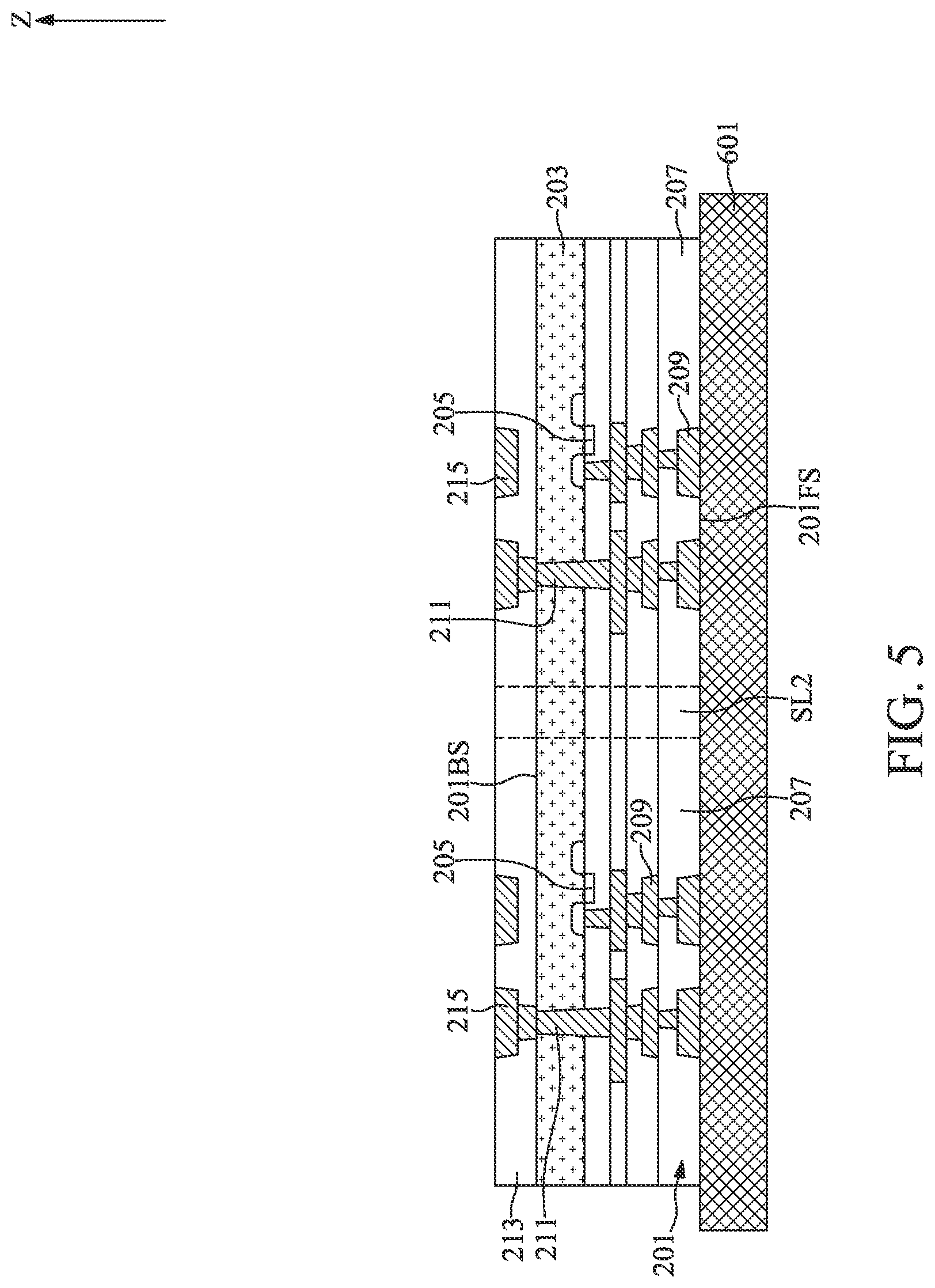 Patent US12100634 Figure 5 – Semiconductor device with re-fill layer