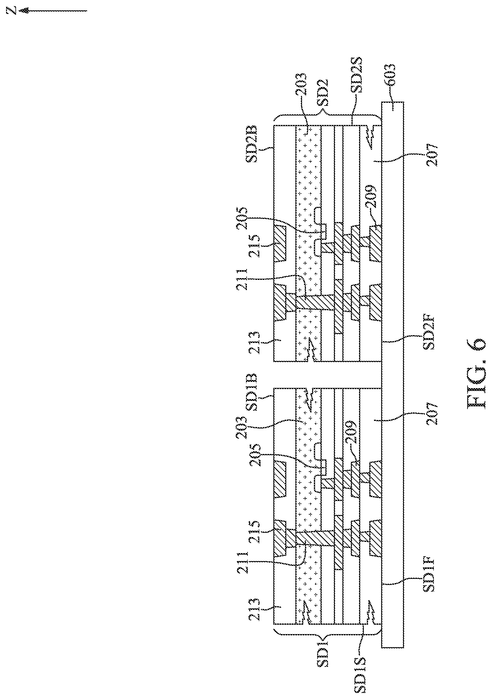 Patent US12100634 Figure 6 – Semiconductor device with re-fill layer