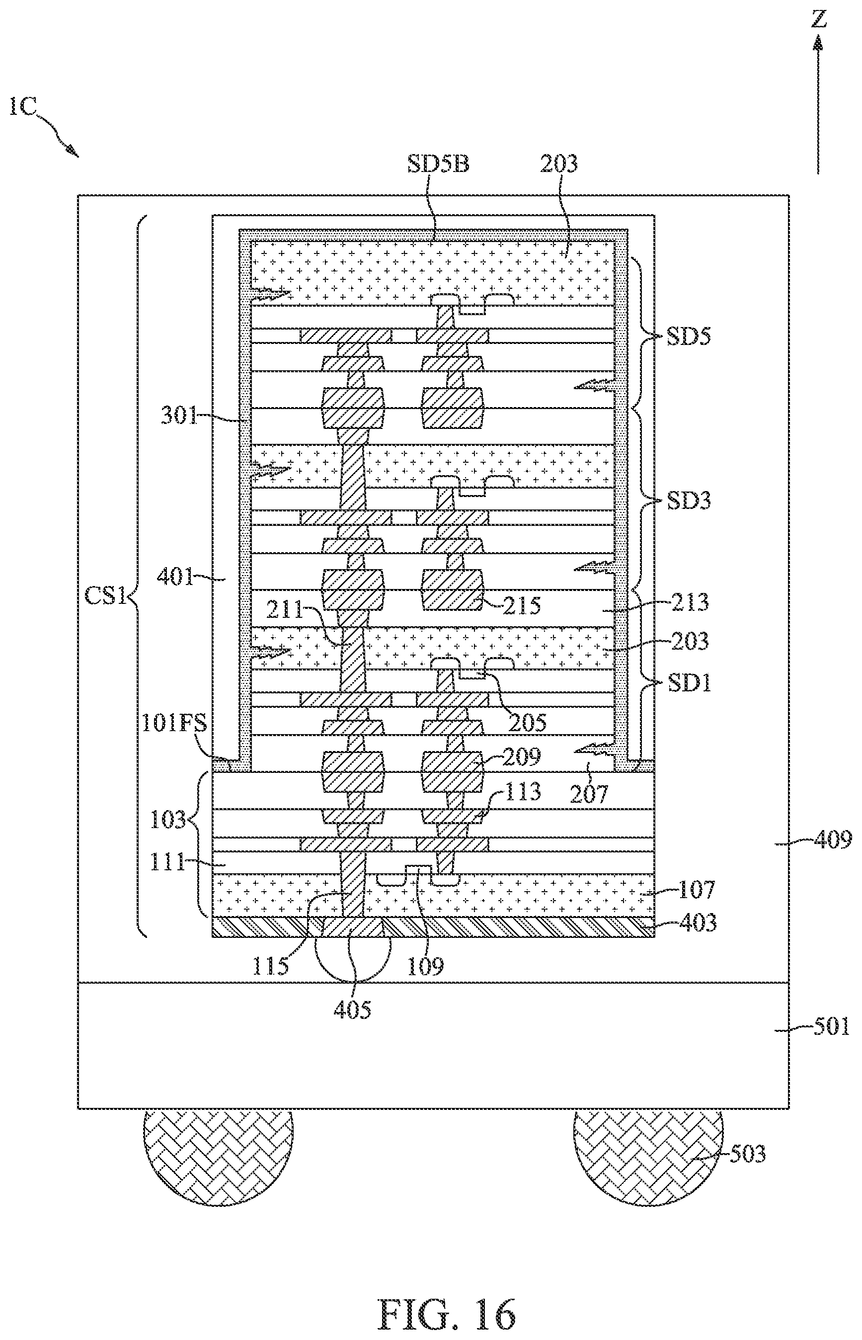Patent US12100634 Figure 16 – Semiconductor device with re-fill layer
