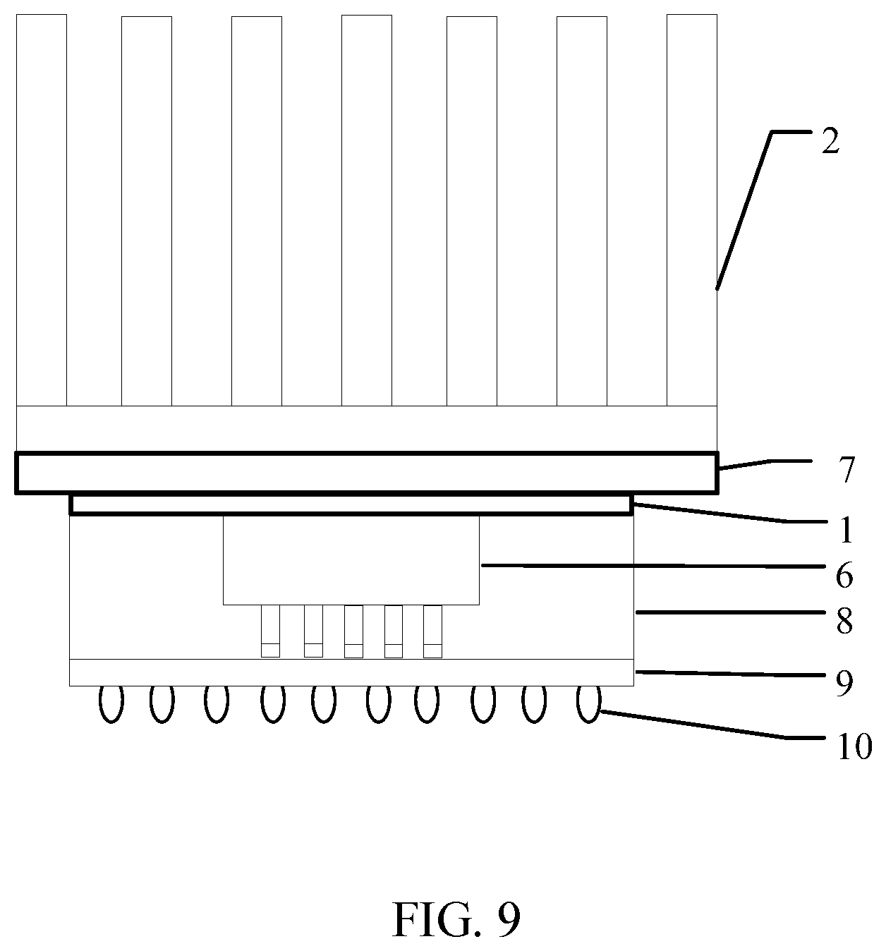 Patent US12100636 Figure 5 – Chip heat dissipating structure, chip structure, circuit board and supercomputing device