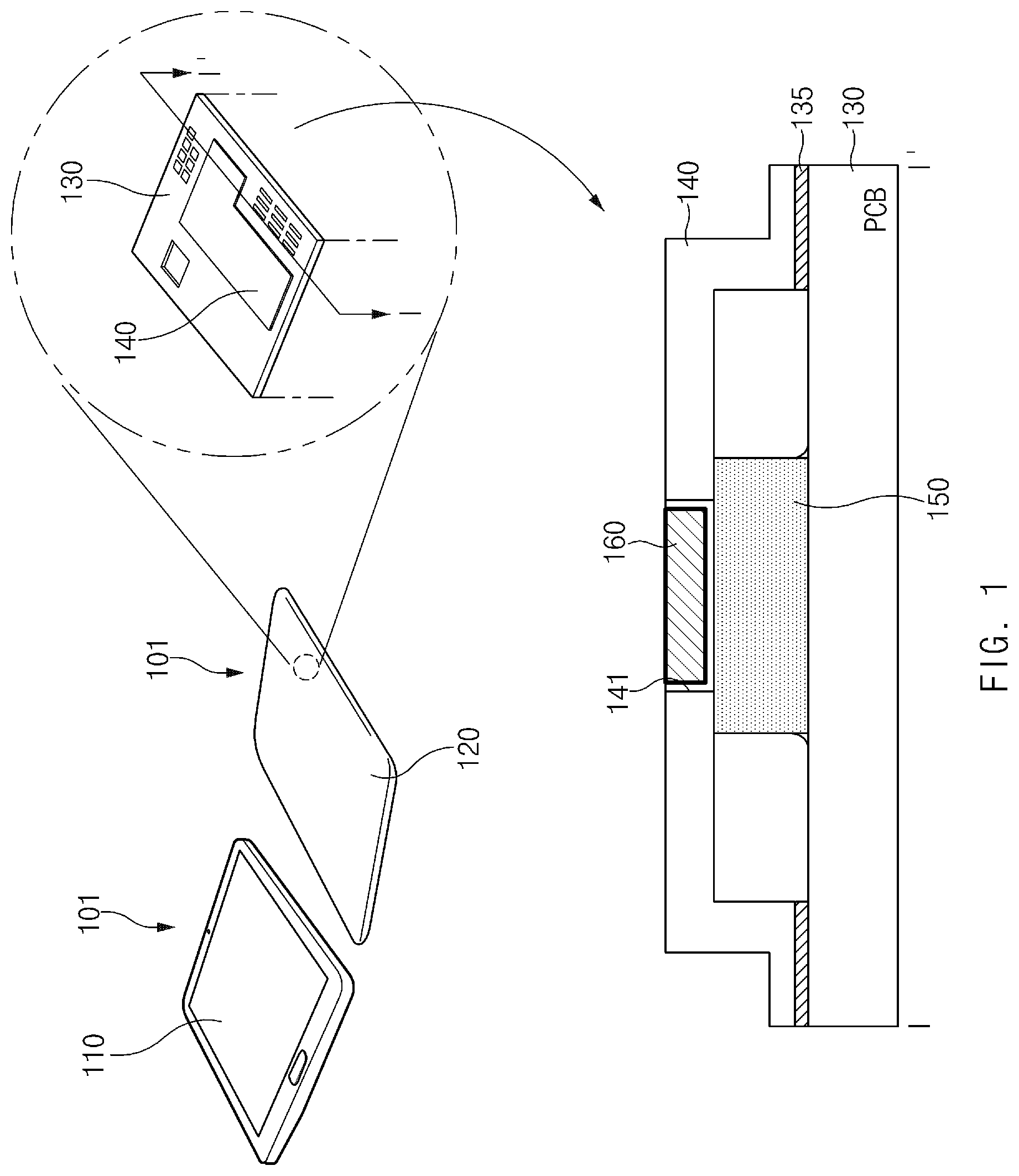 Patent US12100637 Figure 1 – Electronic device including cooling structure