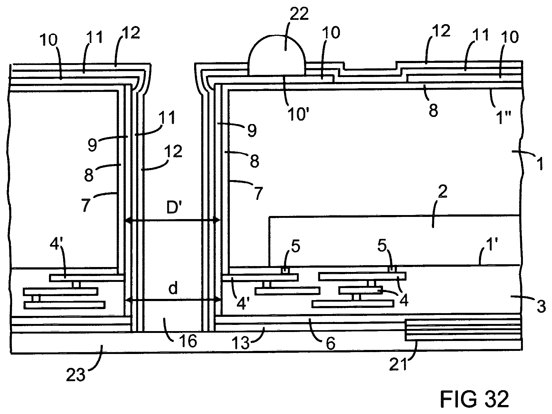 Patent US12100644 Figure 17 – Semiconductor device with through-substrate via and method of manufacturing a semiconductor device with through-substrate via