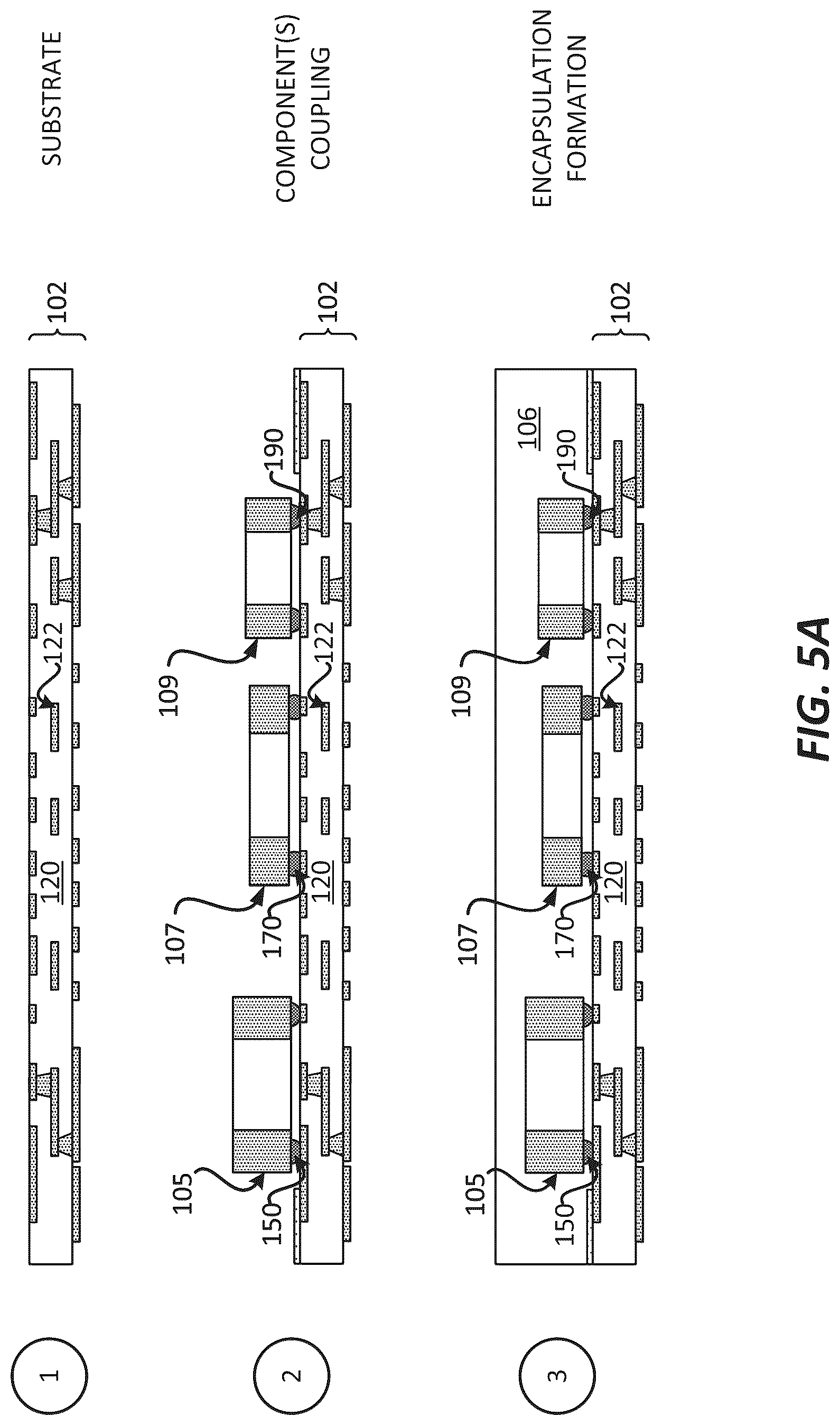 Patent US12100649 Figure 5 – Package comprising an integrated device with a back side metal layer