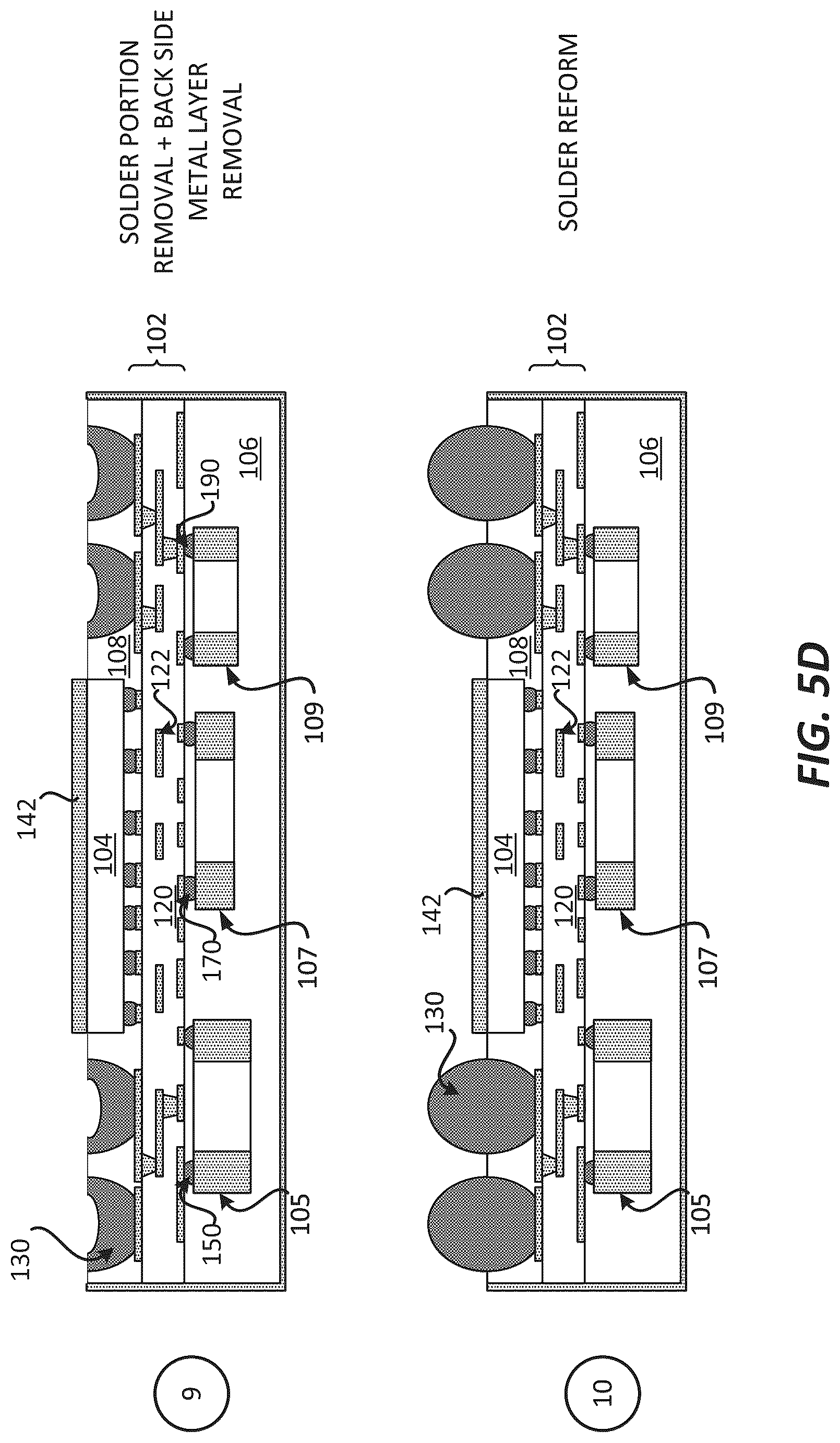 Patent US12100649 Figure 8 – Package comprising an integrated device with a back side metal layer
