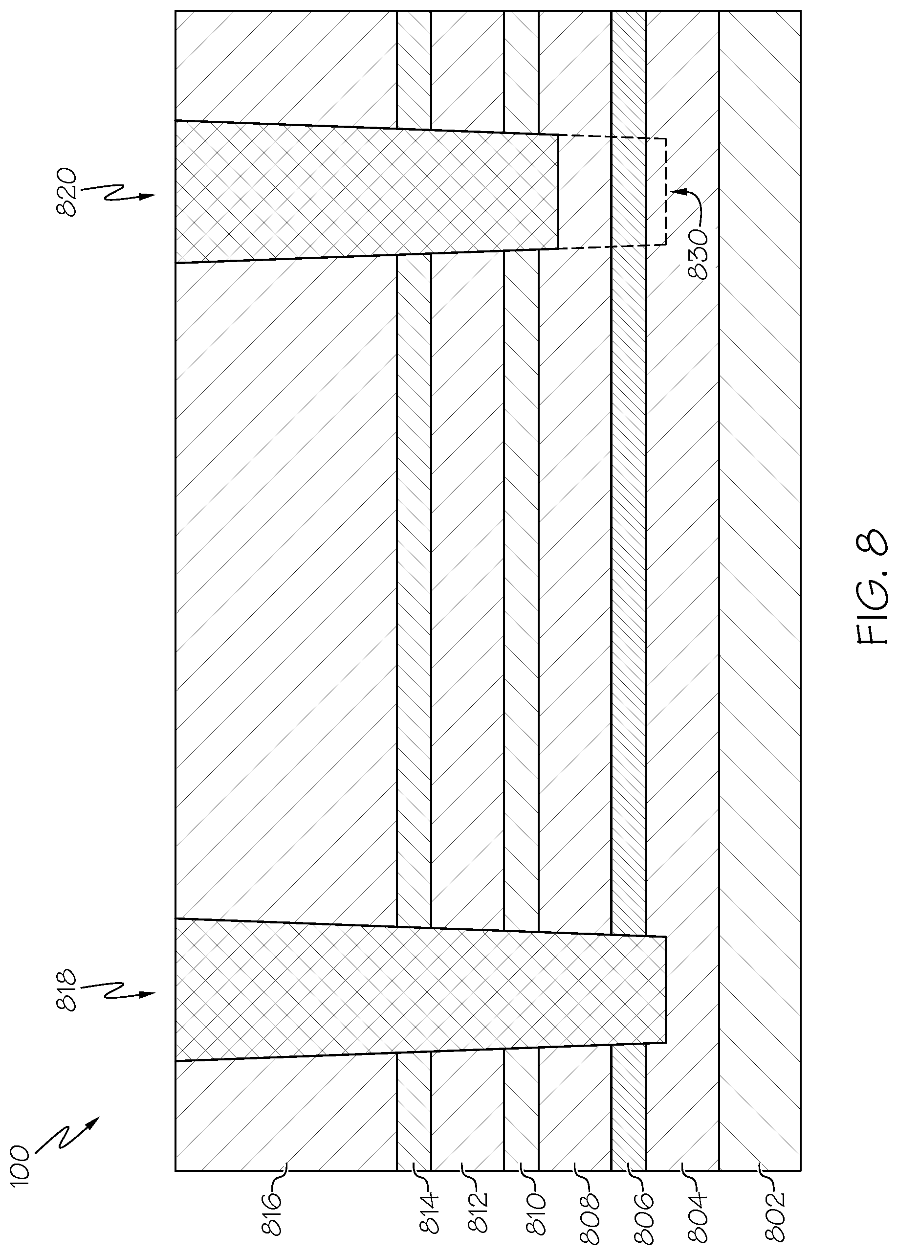 Patent US12100653 Figure 8 – Resistance tunable fuse structure formed by embedded thin metal layers