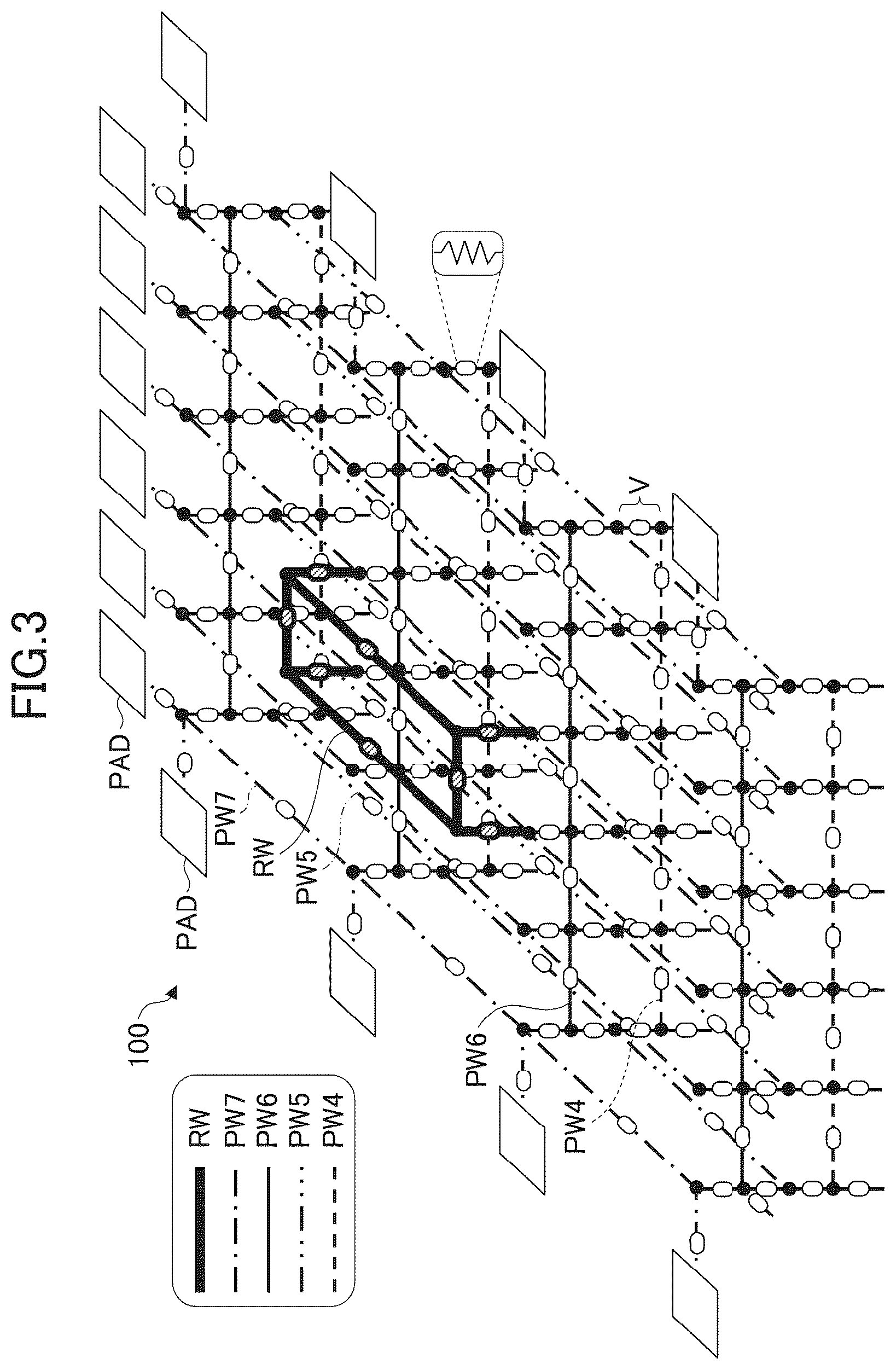Patent US12100659 Figure 3 – Power supply conductive trace structure of semiconductor device and power supply conductive trace layout method of semiconductor device
