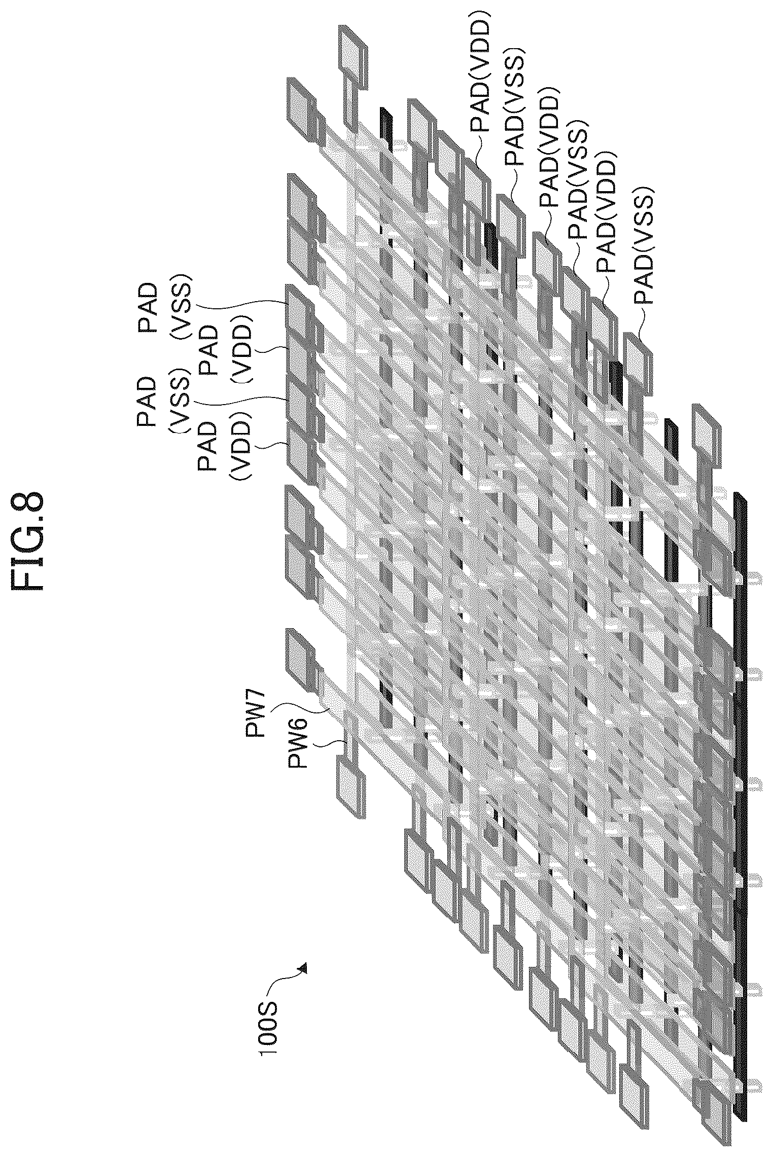 Patent US12100659 Figure 8 – Power supply conductive trace structure of semiconductor device and power supply conductive trace layout method of semiconductor device