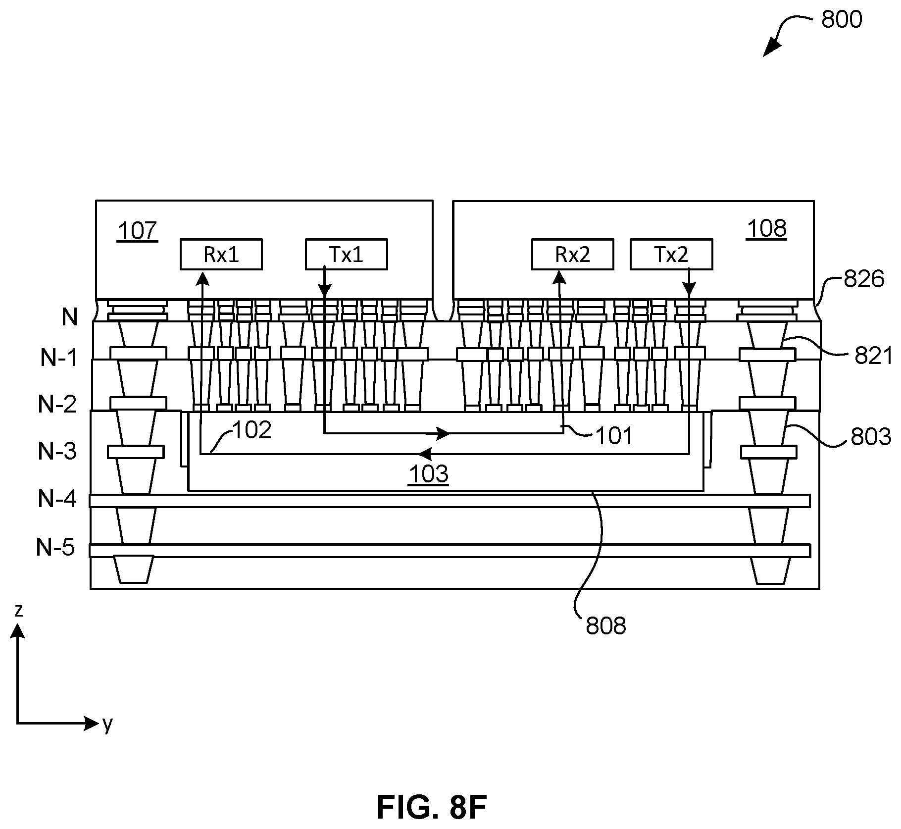 Patent US12100662 Figure 13 – Power-forwarding bridge for inter-chip data signal transfer