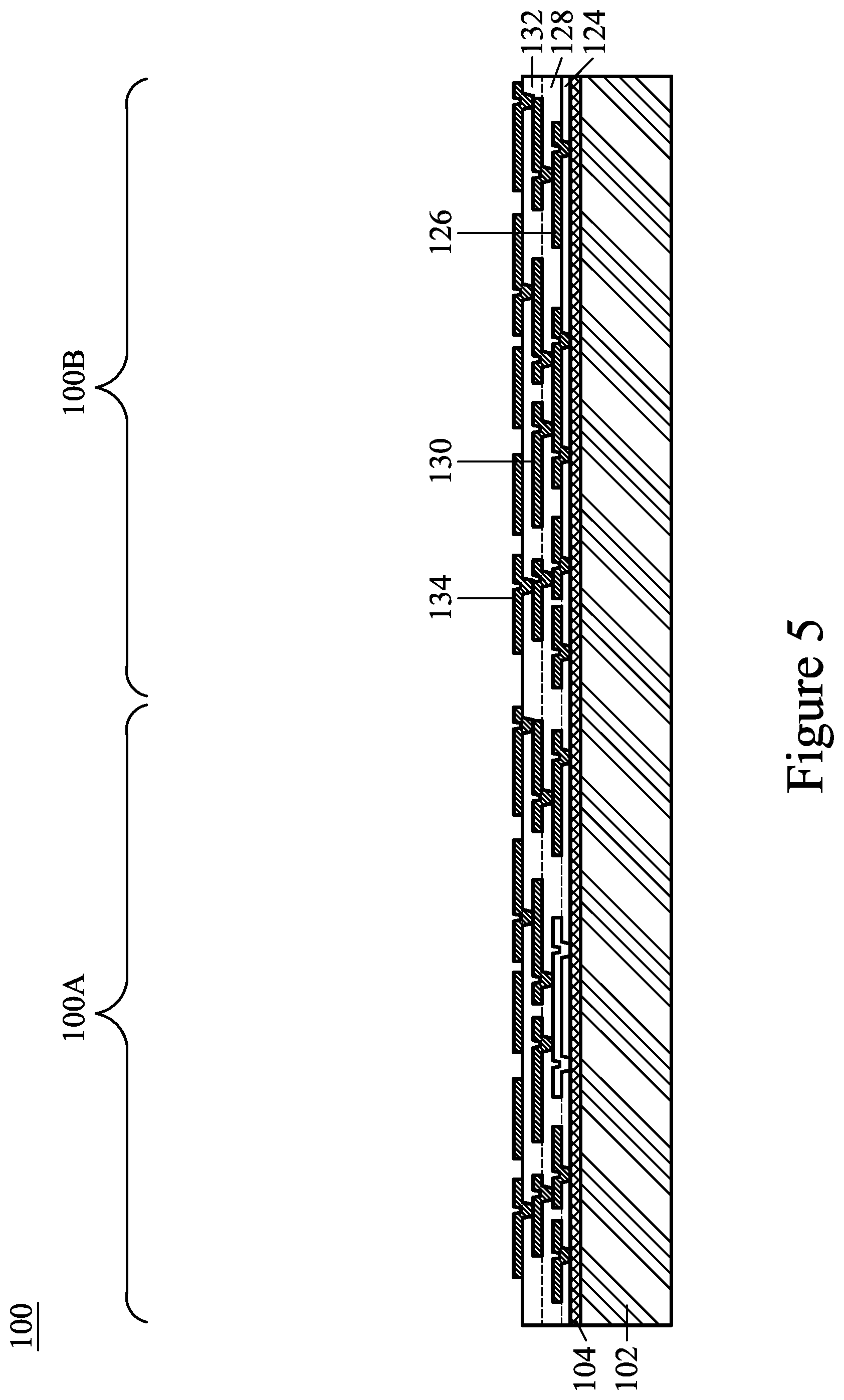 Patent US12100664 Figure 5 – Semiconductor device with curved conductive lines and method of forming the same