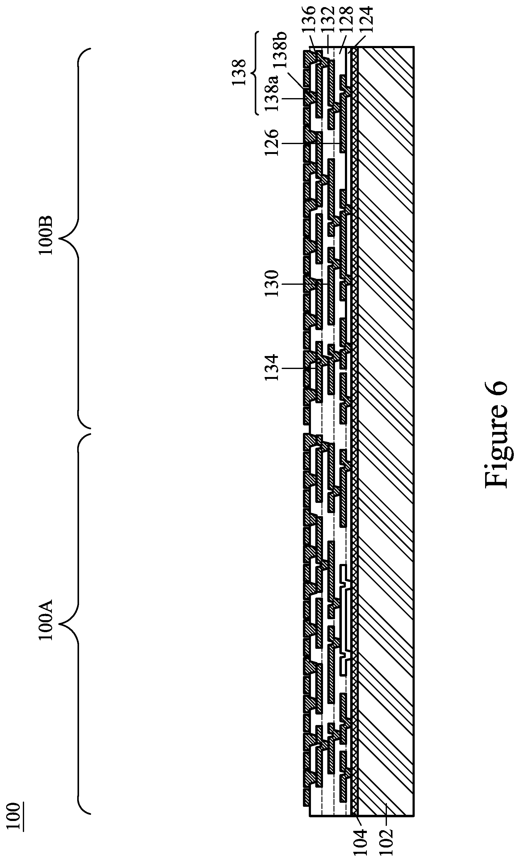 Patent US12100664 Figure 6 – Semiconductor device with curved conductive lines and method of forming the same