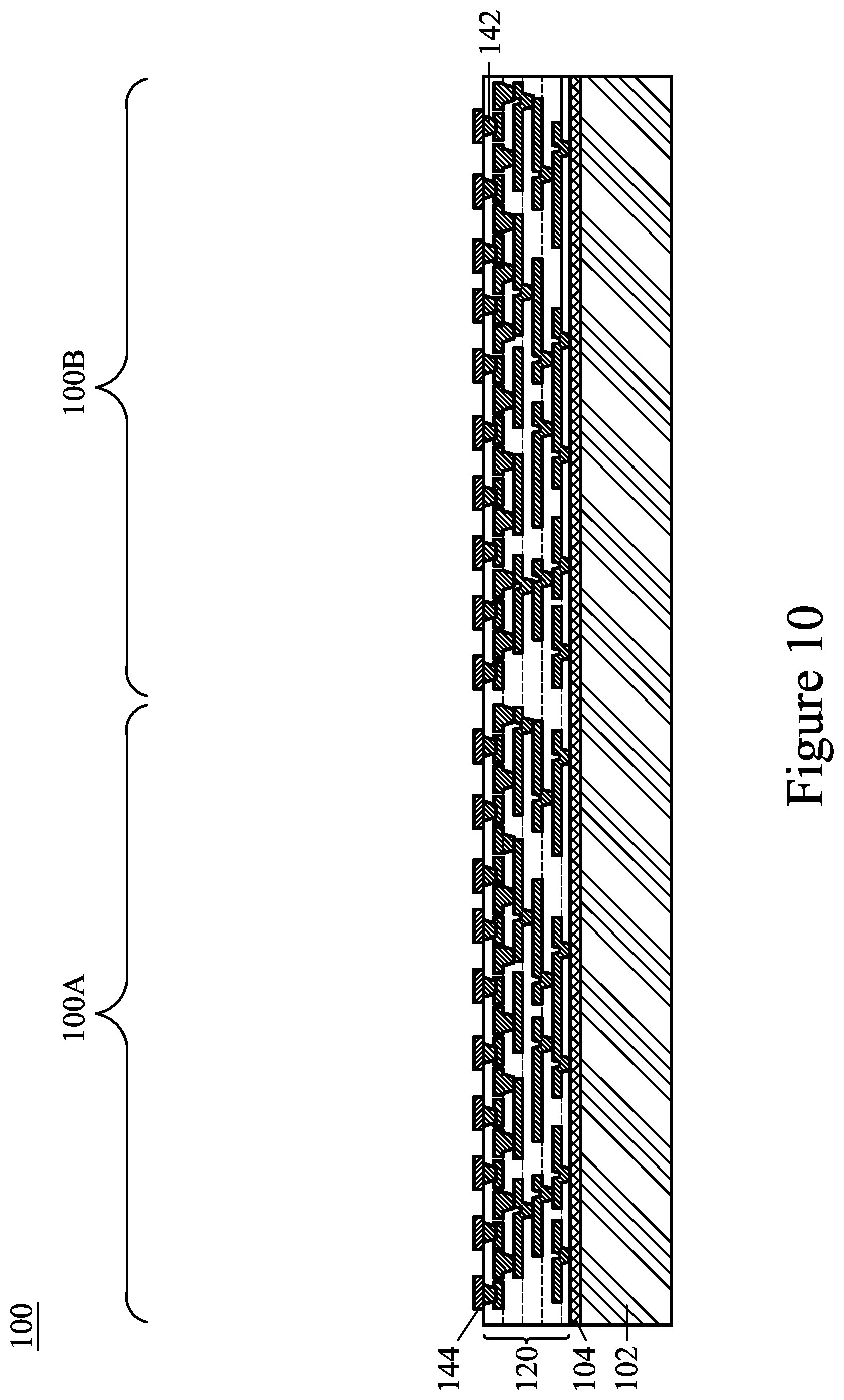 Patent US12100664 Figure 11 – Semiconductor device with curved conductive lines and method of forming the same