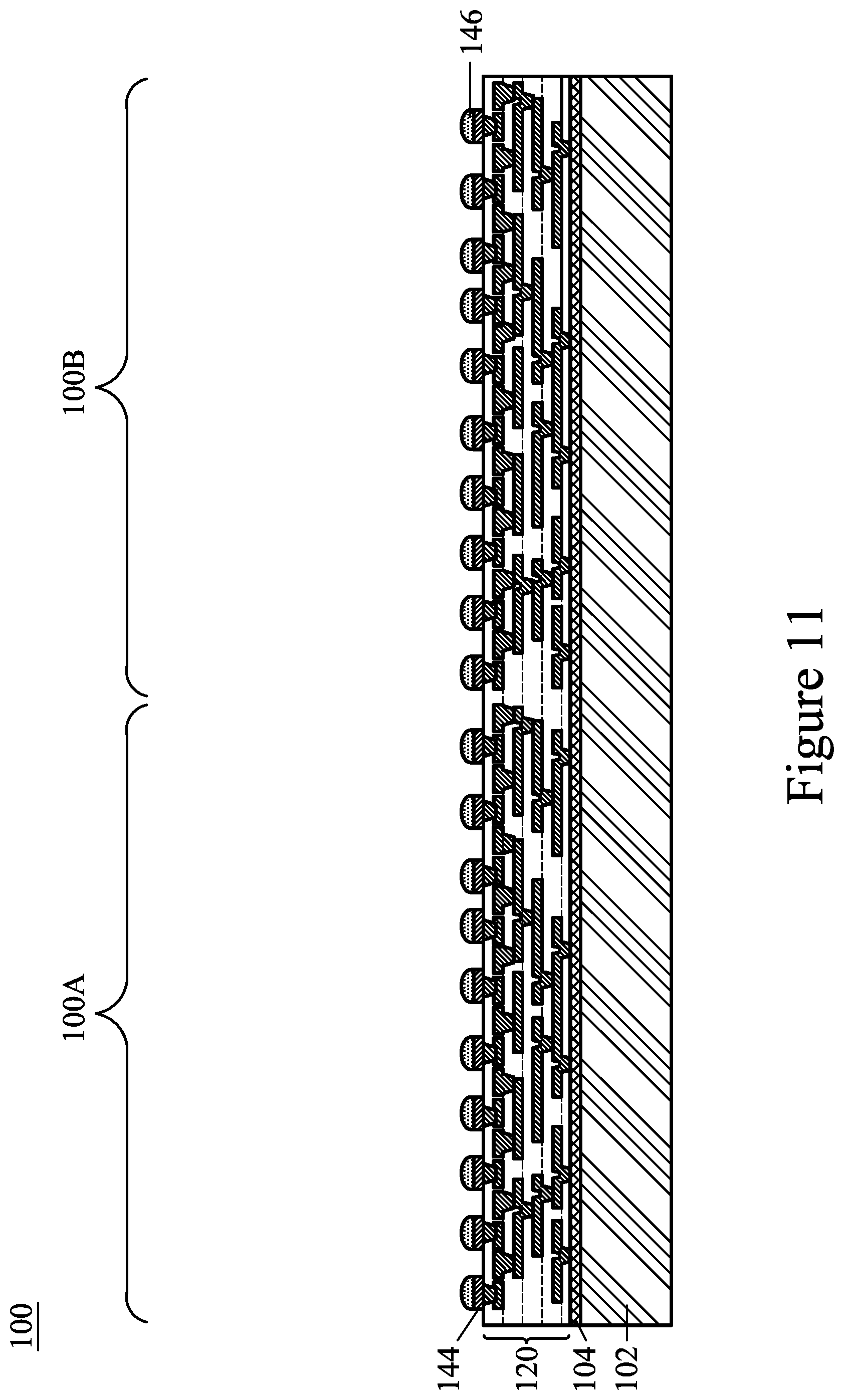 Patent US12100664 Figure 12 – Semiconductor device with curved conductive lines and method of forming the same