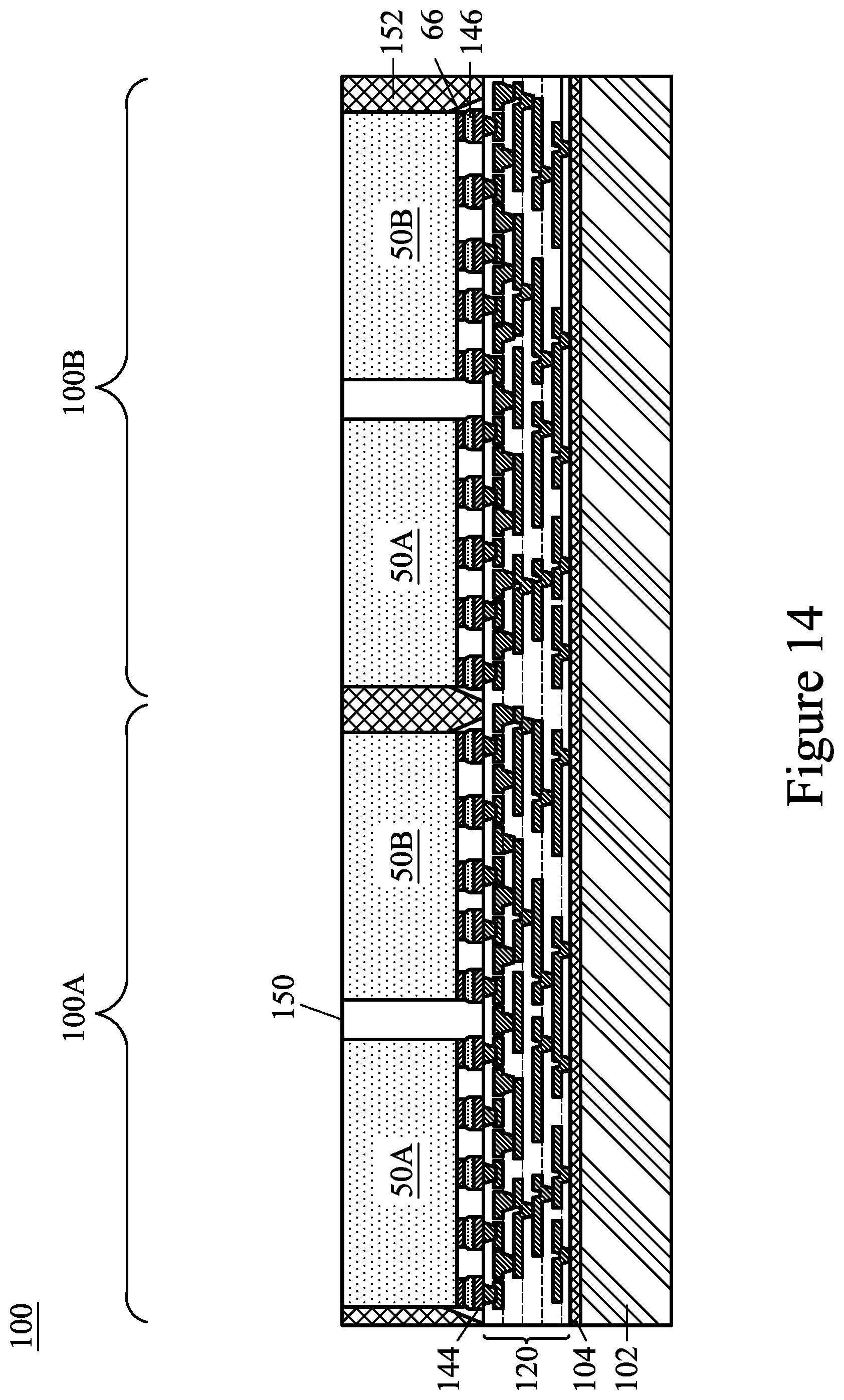 Patent US12100664 Figure 15 – Semiconductor device with curved conductive lines and method of forming the same