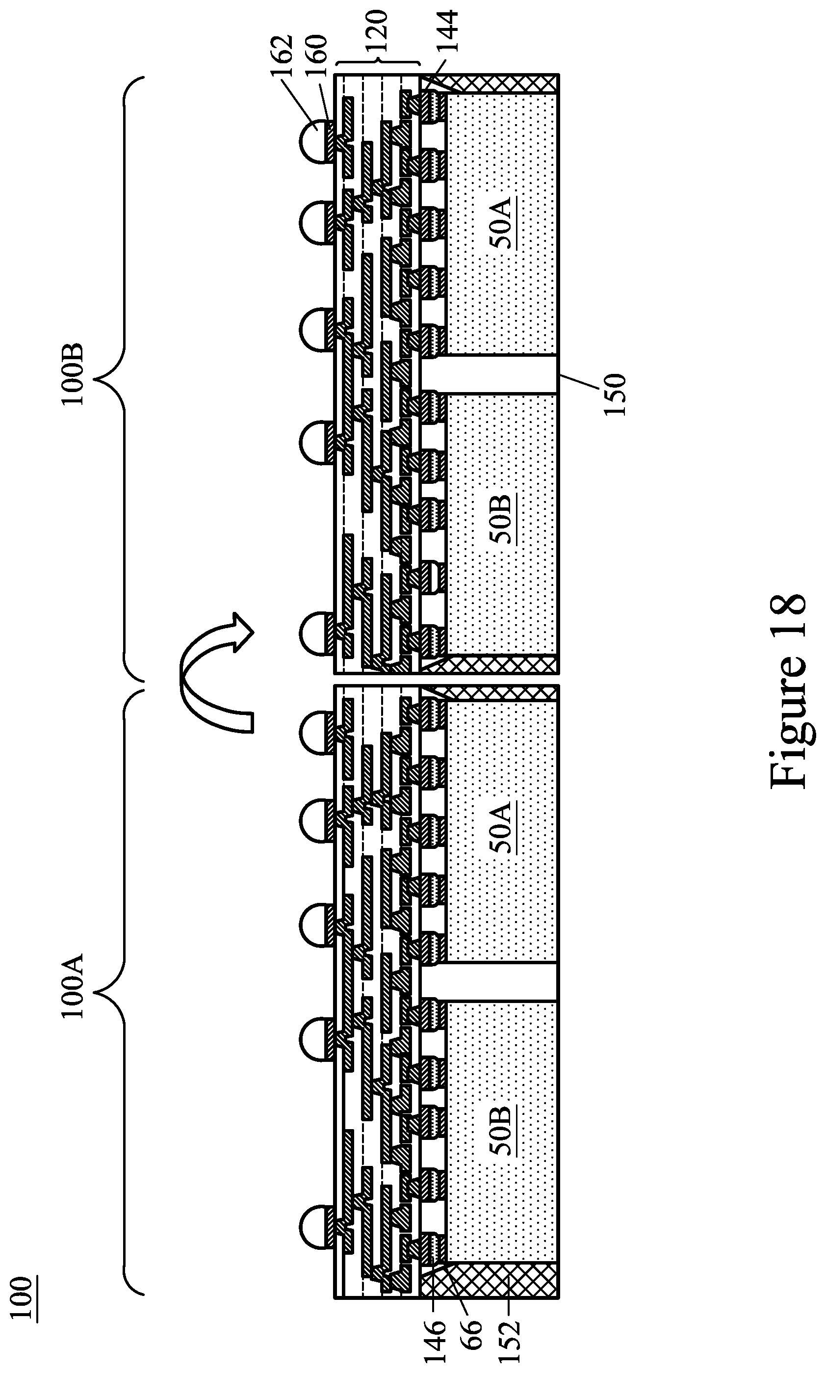 Patent US12100664 Figure 19 – Semiconductor device with curved conductive lines and method of forming the same