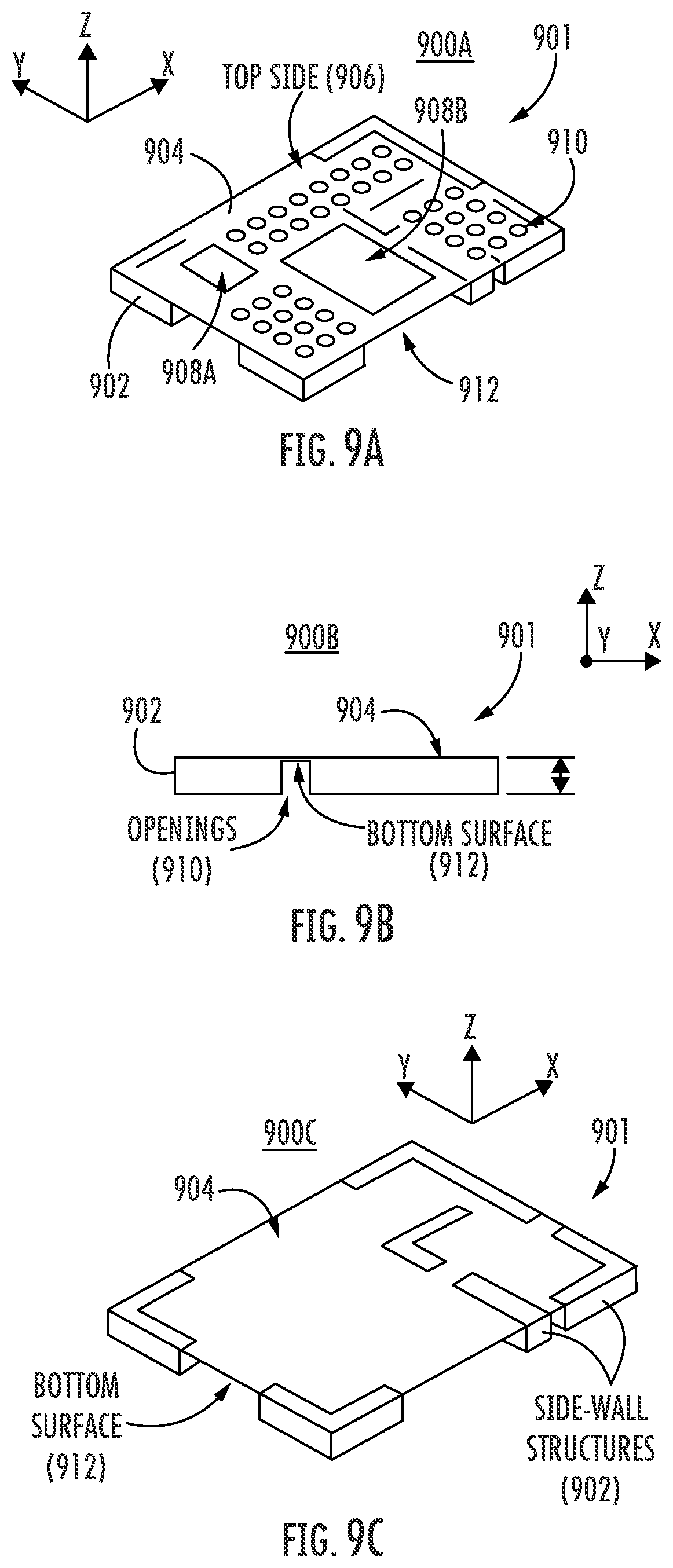 Patent US12100669 Figure 9 – Multi-component modules (MCMs) including configurable electromagnetic isolation (EMI) shield structures and related methods