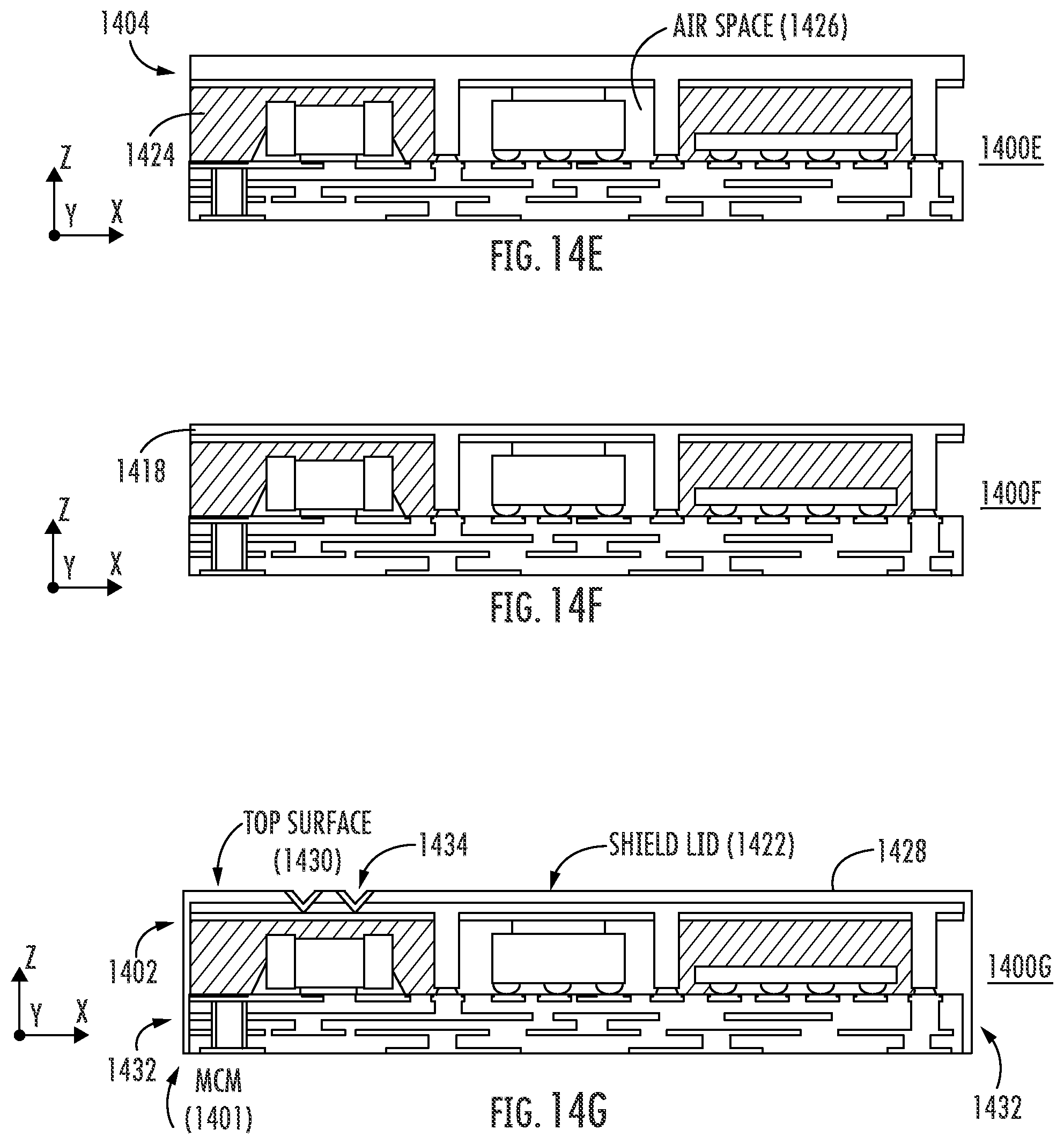 Patent US12100669 Figure 18 – Multi-component modules (MCMs) including configurable electromagnetic isolation (EMI) shield structures and related methods