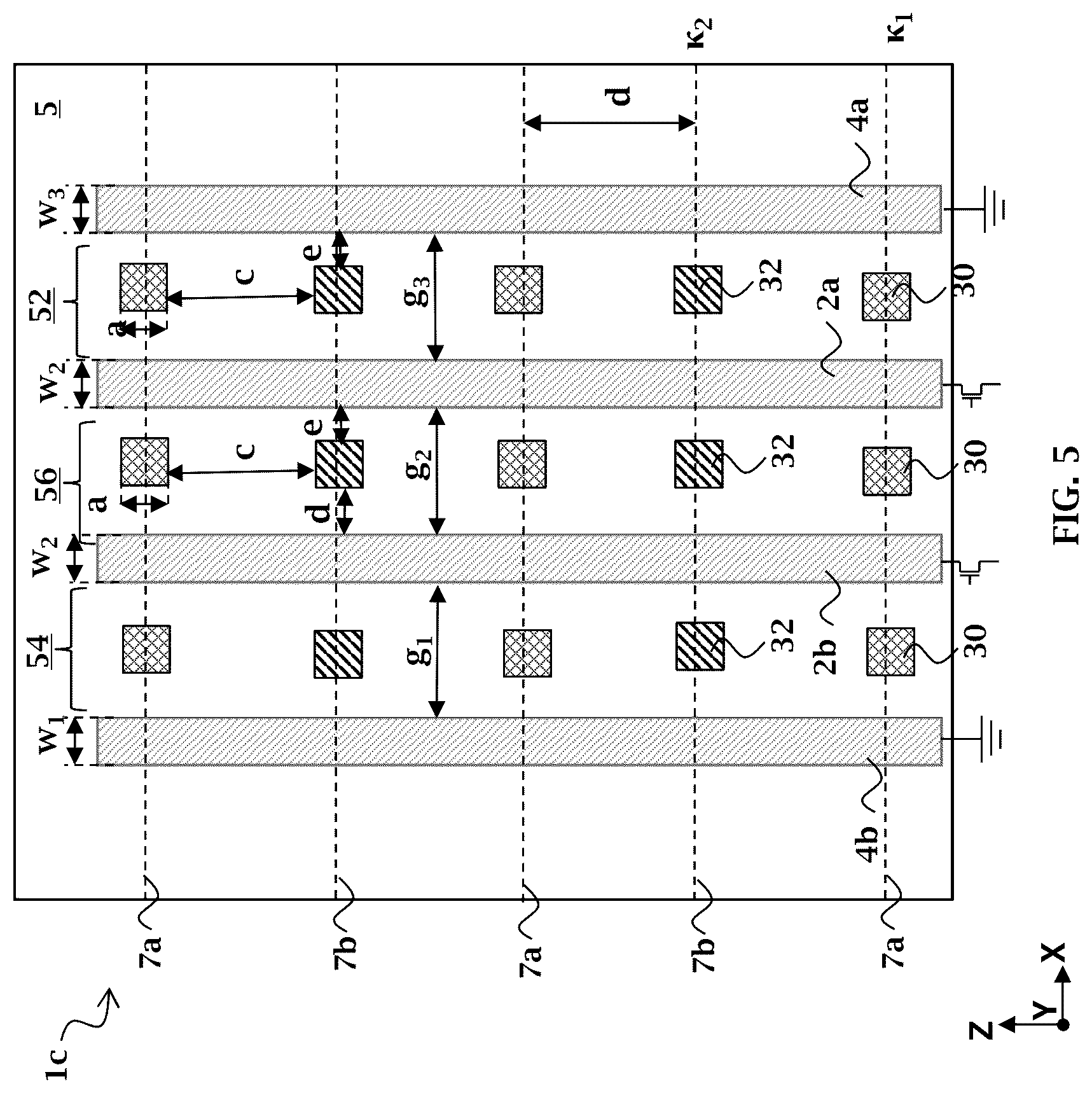 Patent US12100675 Figure 5 – Transmission line structures for three-dimensional integrated circuit and the methods thereof