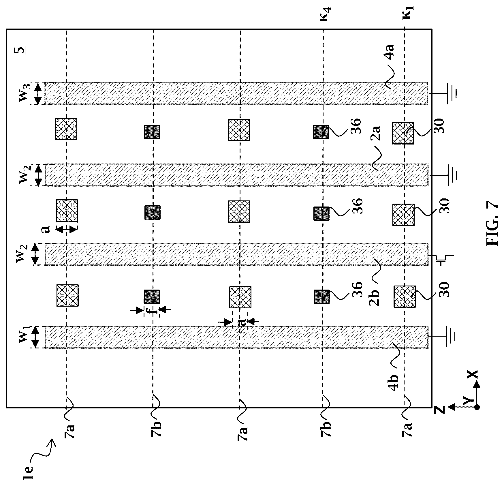 Patent US12100675 Figure 7 – Transmission line structures for three-dimensional integrated circuit and the methods thereof