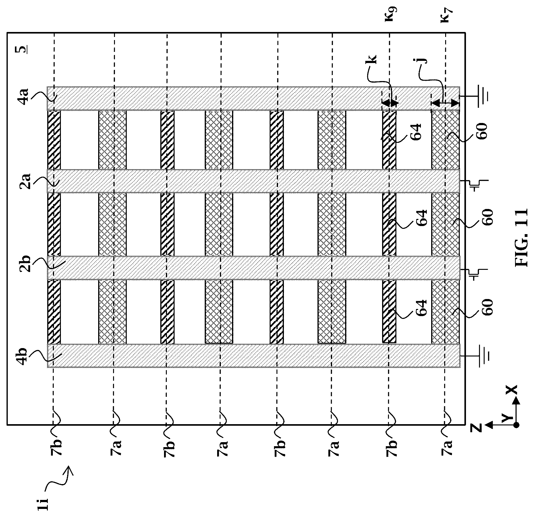 Patent US12100675 Figure 11 – Transmission line structures for three-dimensional integrated circuit and the methods thereof