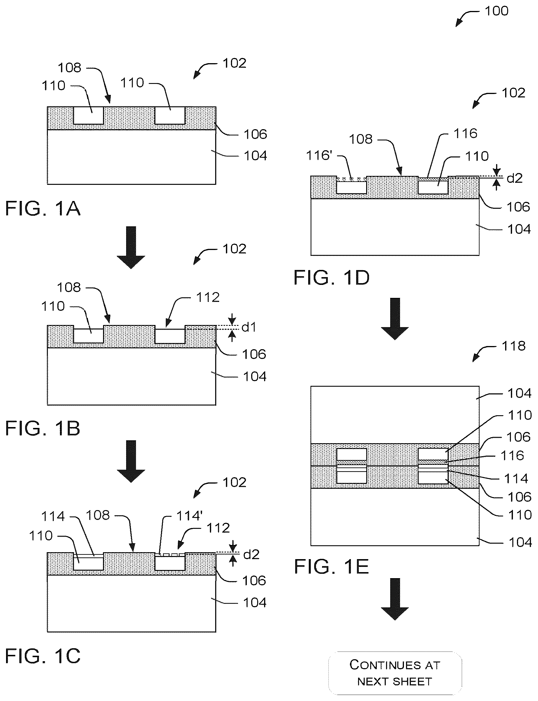 Patent US12100676 Figure 1 – Low temperature bonded structures
