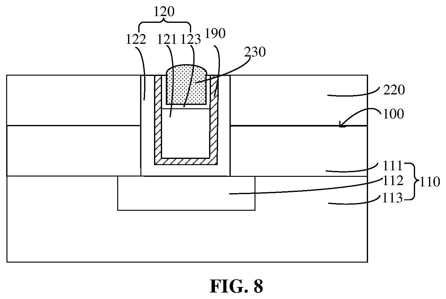 Patent US12100680 Figure 8 – Semiconductor structure and method for preparing same