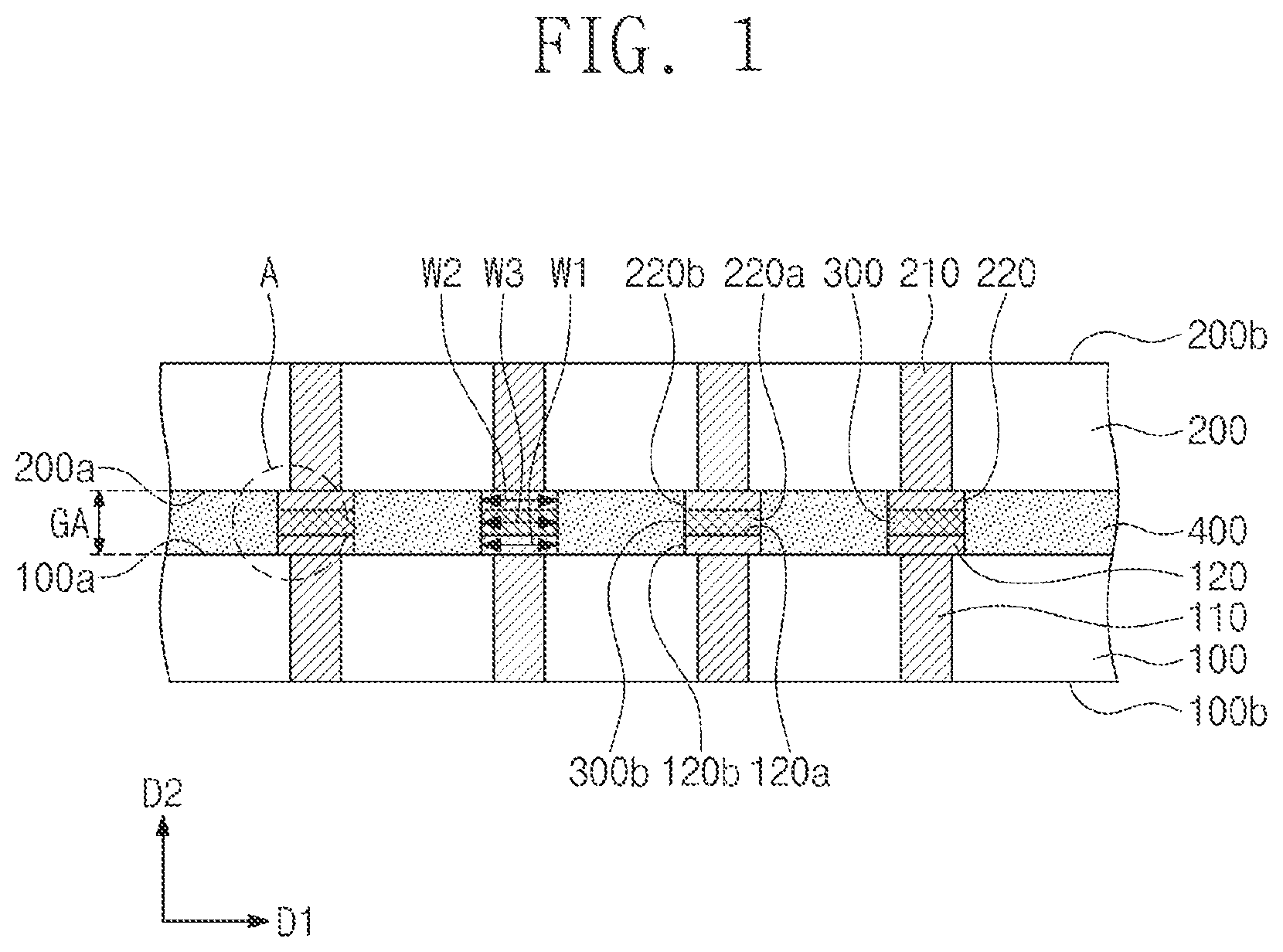 Patent US12100681 — Semiconductor package and method of fabricating the same — Figure 1