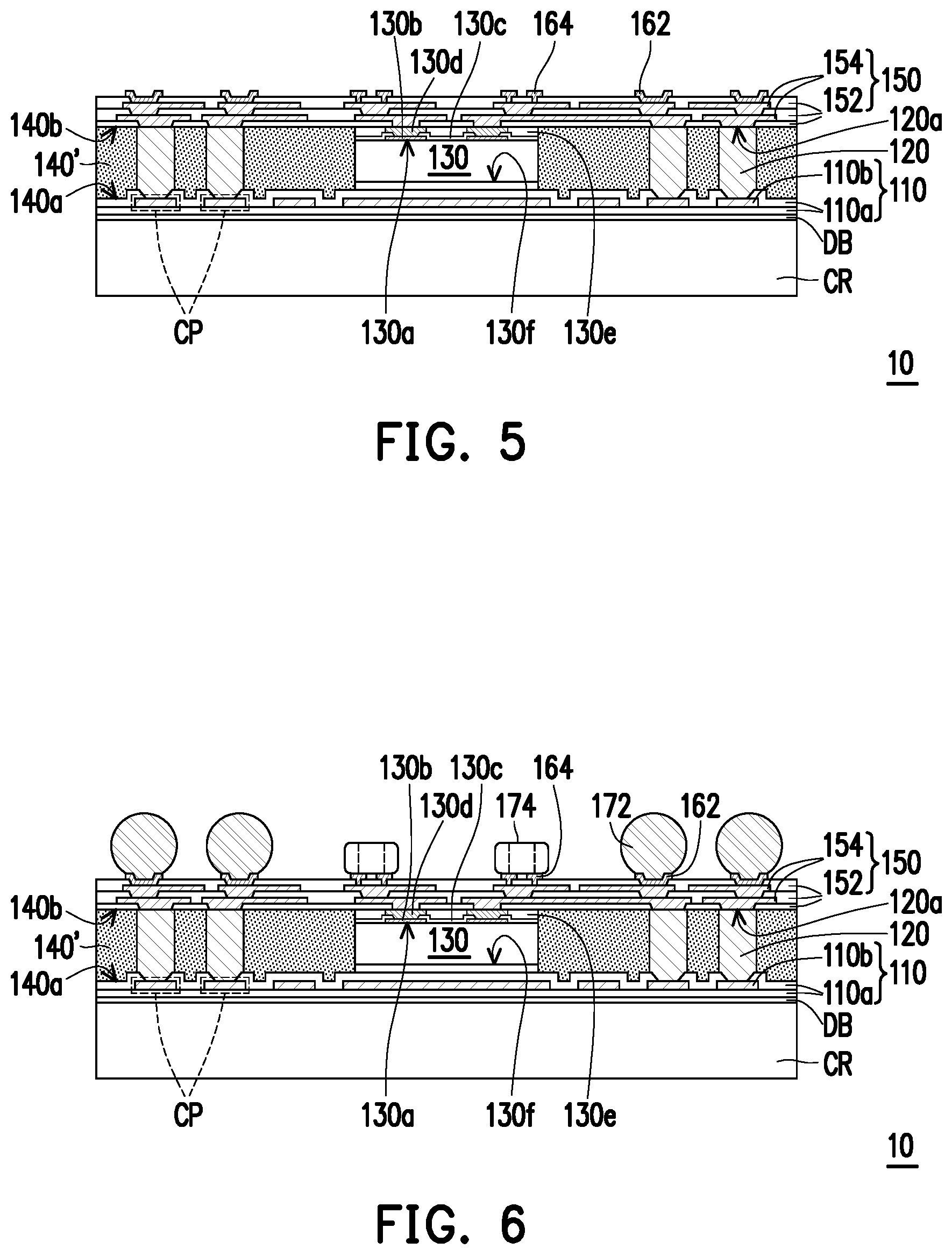 Patent US12100682 Figure 3 – Package structure with conductive patterns in a redistribution layer