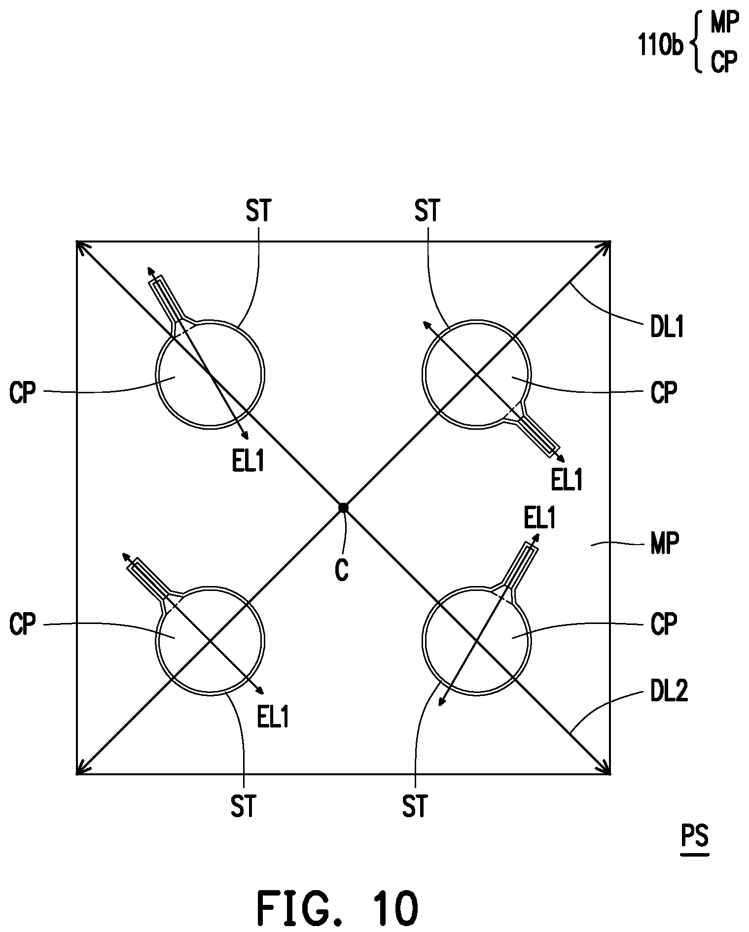 Patent US12100682 Figure 7 – Package structure with conductive patterns in a redistribution layer