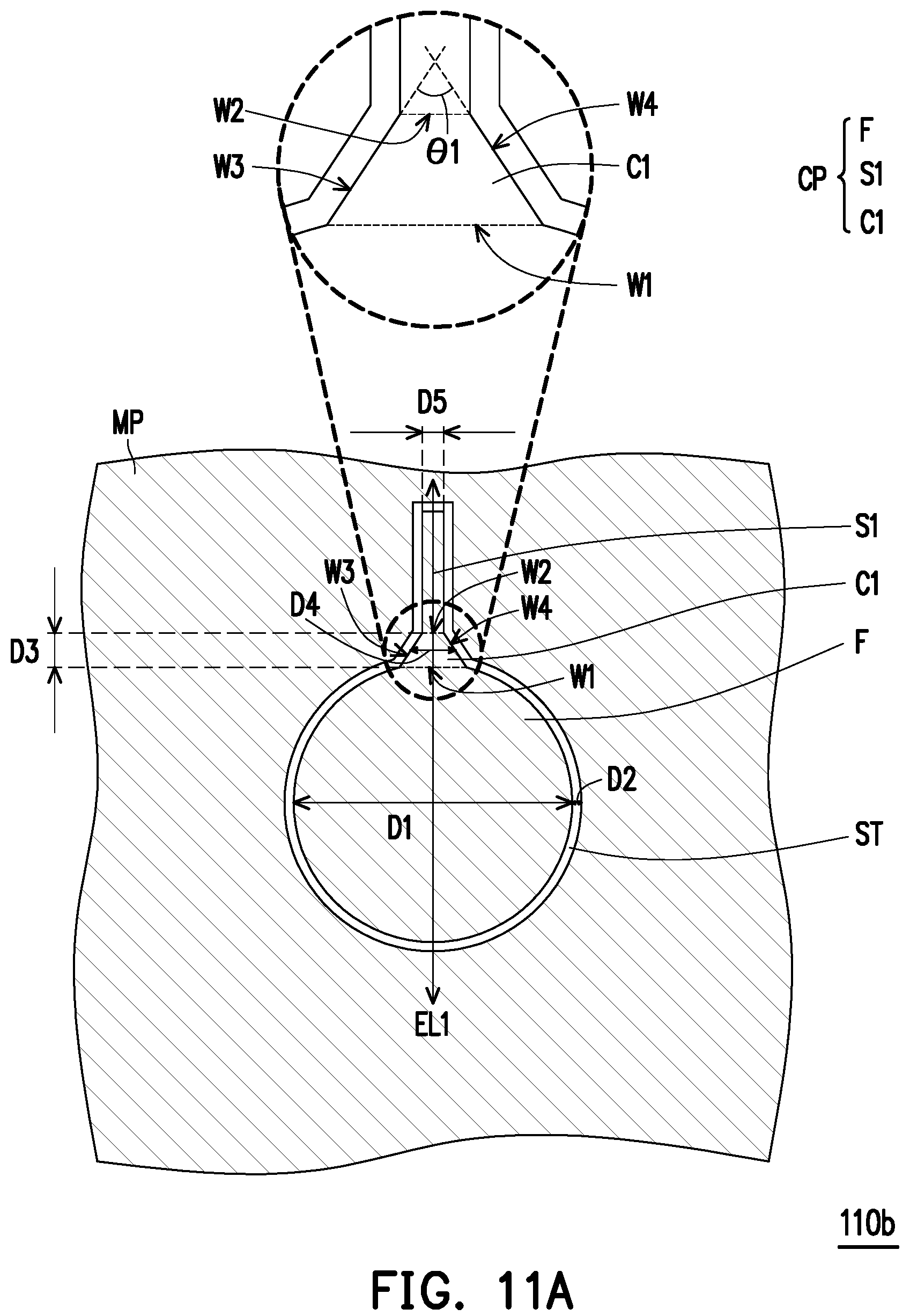 Patent US12100682 Figure 8 – Package structure with conductive patterns in a redistribution layer