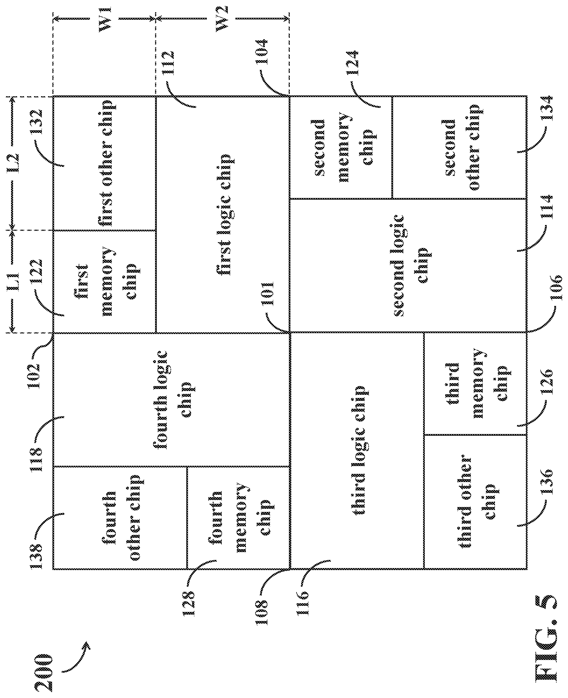 Patent US12100687 Figure 5 – Integrated circuit product and chip floorplan arrangement thereof