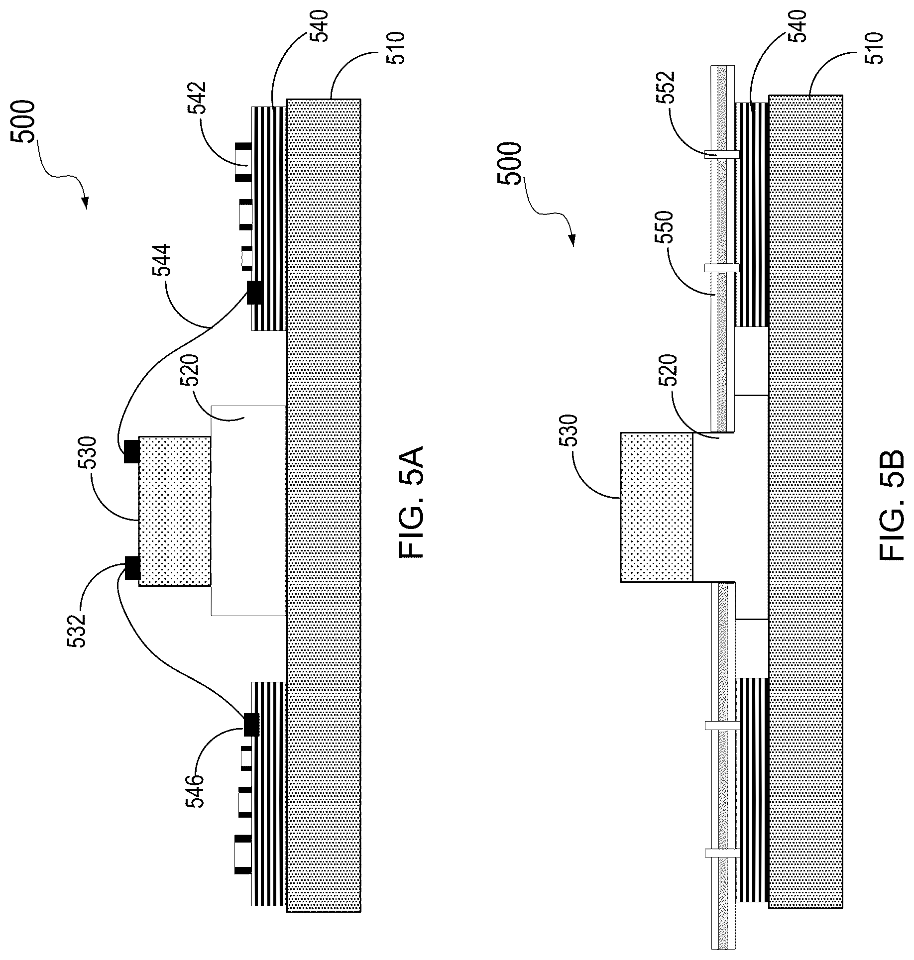 Patent US12100701 Figure 5 – Hybrid system including photonic and electronic integrated circuits and cooling plate