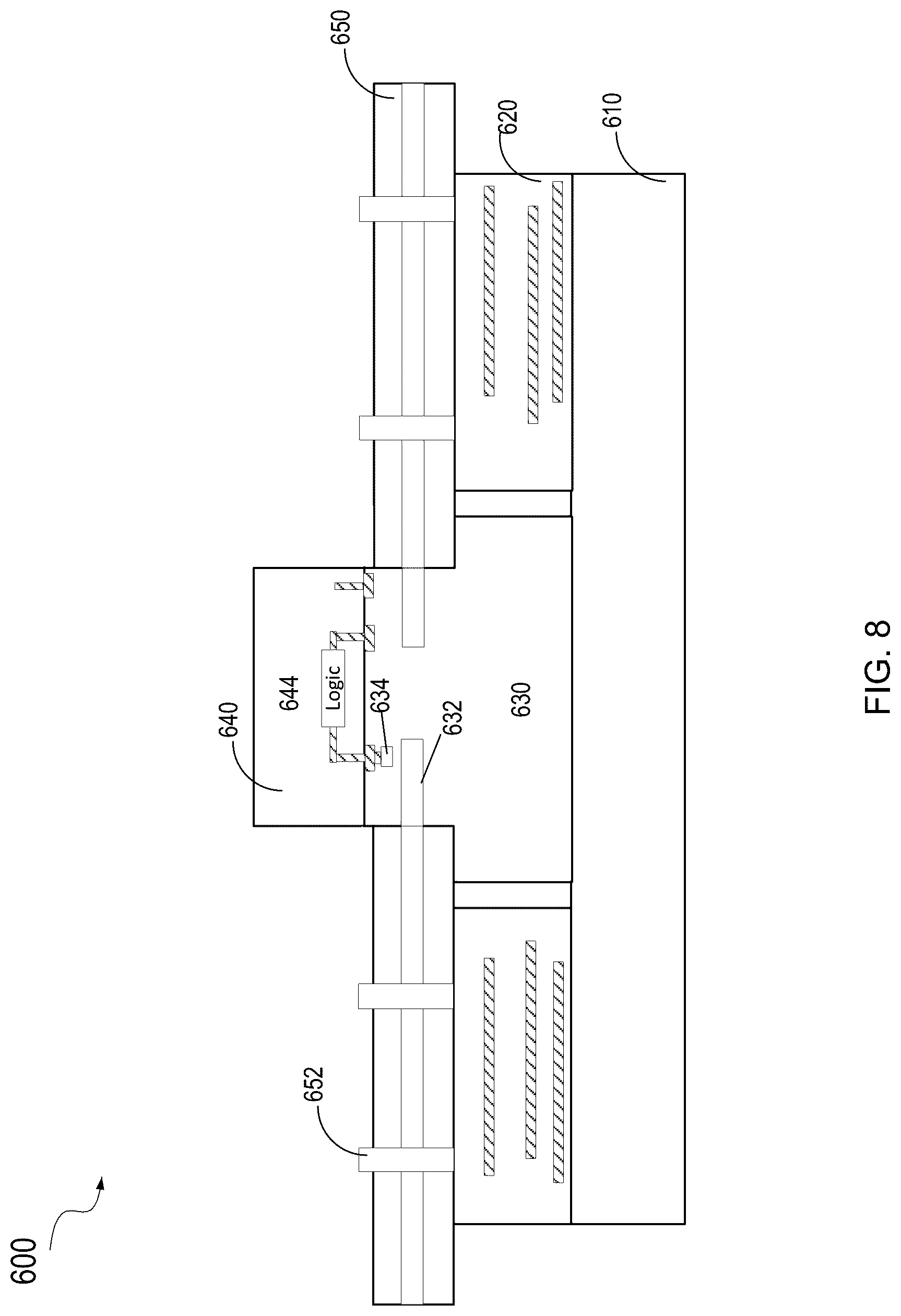 Patent US12100701 Figure 8 – Hybrid system including photonic and electronic integrated circuits and cooling plate
