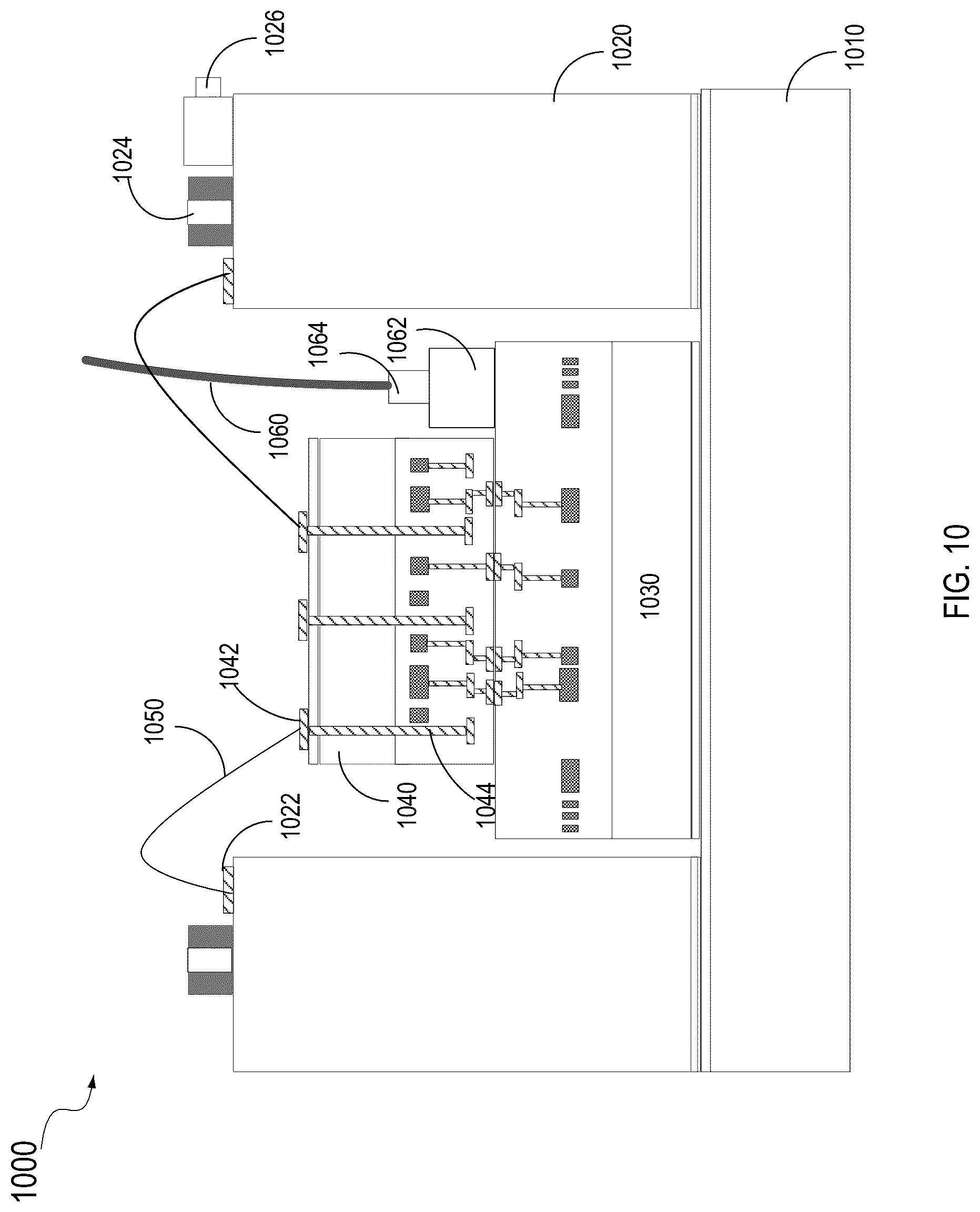 Patent US12100701 Figure 10 – Hybrid system including photonic and electronic integrated circuits and cooling plate