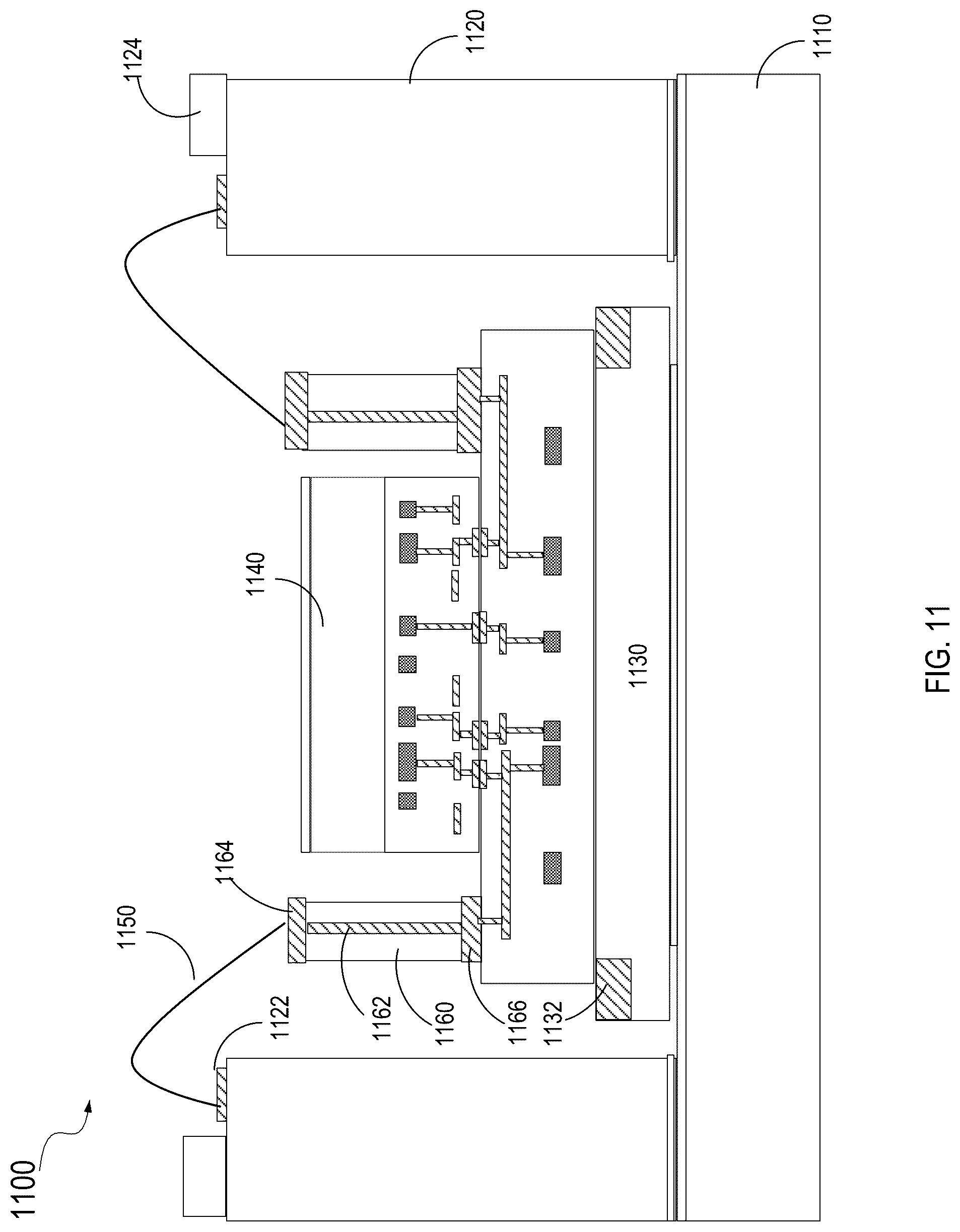 Patent US12100701 Figure 11 – Hybrid system including photonic and electronic integrated circuits and cooling plate