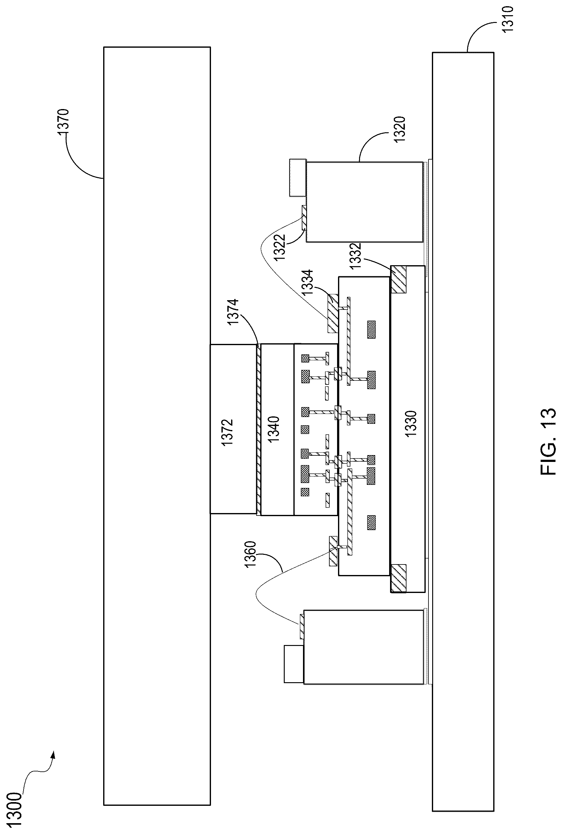 Patent US12100701 Figure 13 – Hybrid system including photonic and electronic integrated circuits and cooling plate