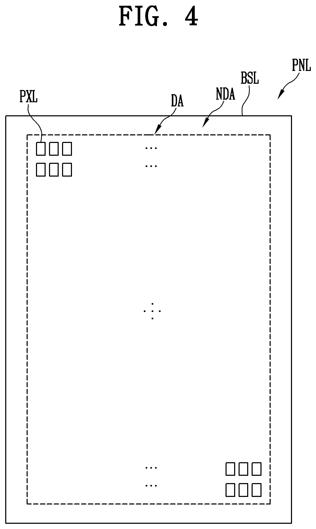 Patent US12100710 Figure 4 – Pixel in a display area having a plurality of repair patterns/circuit overlapping between a pair of plurality of electrodes including a first electrode and a second electrode that are spaced apart from each other and an intermediate electrode arranged between the first electrode and the second electrode, and display device comprising the pixel
