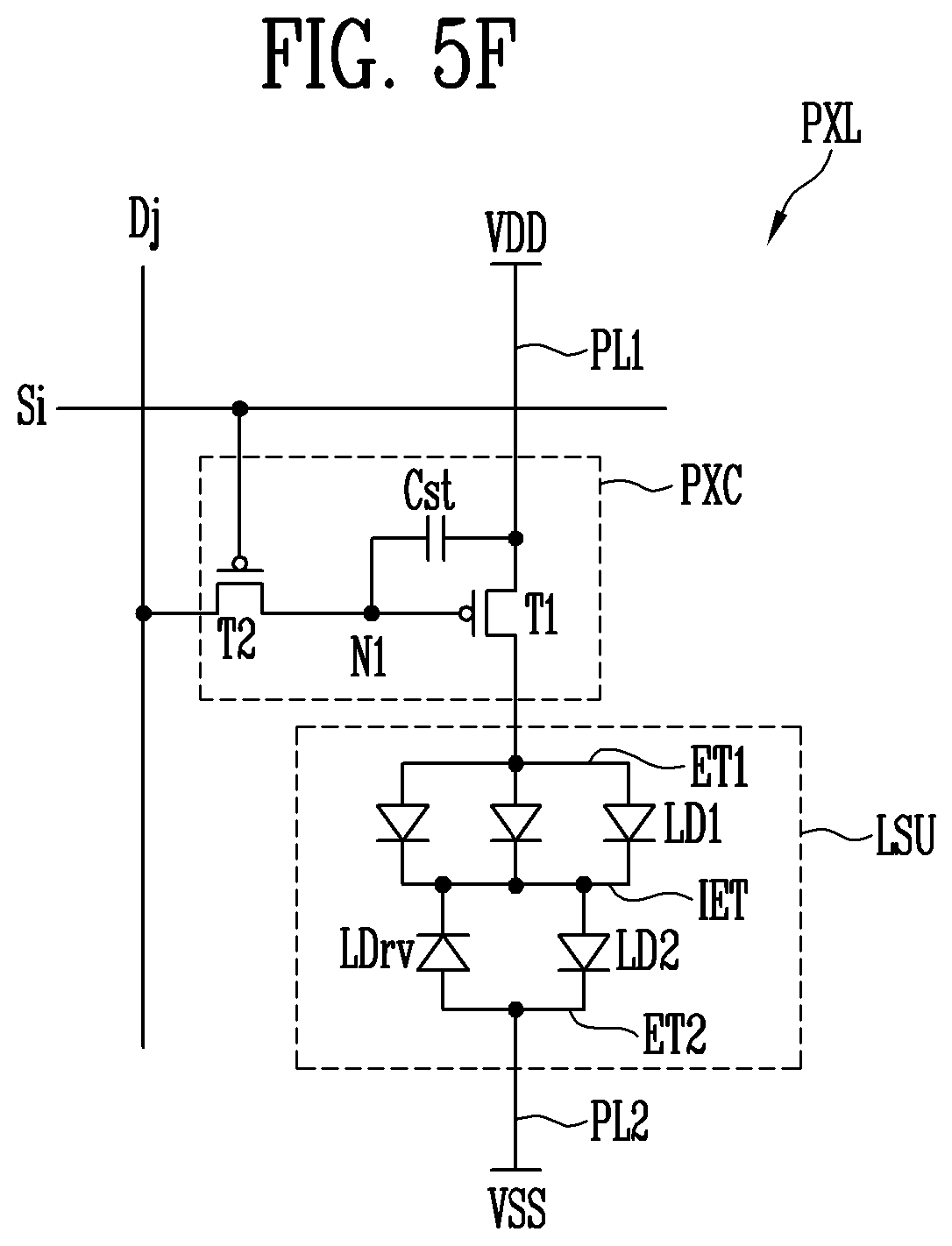 Patent US12100710 Figure 9 – Pixel in a display area having a plurality of repair patterns/circuit overlapping between a pair of plurality of electrodes including a first electrode and a second electrode that are spaced apart from each other and an intermediate electrode arranged between the first electrode and the second electrode, and display device comprising the pixel