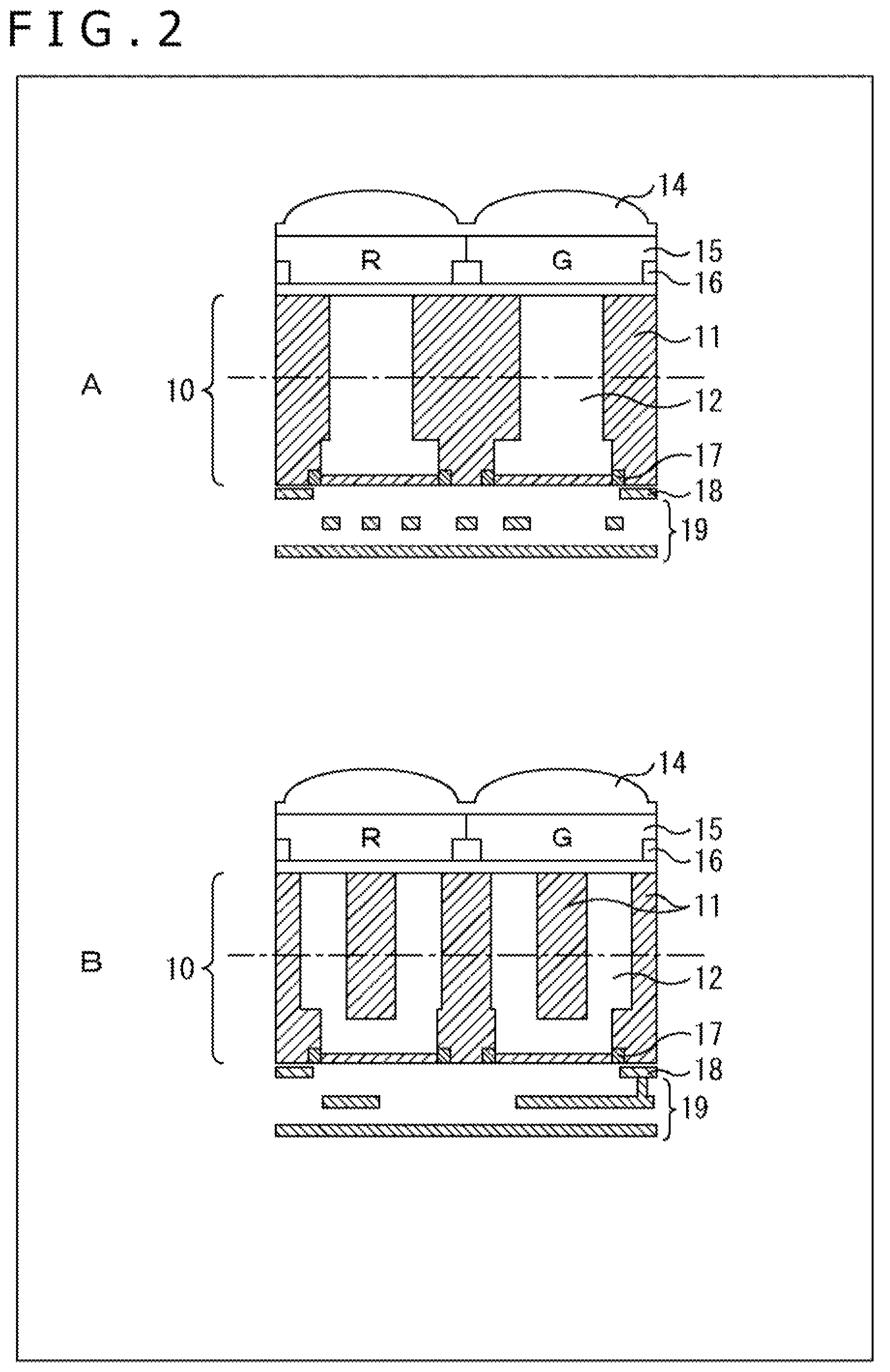 Patent US12100718 Figure 2 – Solid state image sensor having a grid-patterned inter-pixel isolation section separating the photoelectric conversion sections of each of the pixels from one another and provided with protruding sections