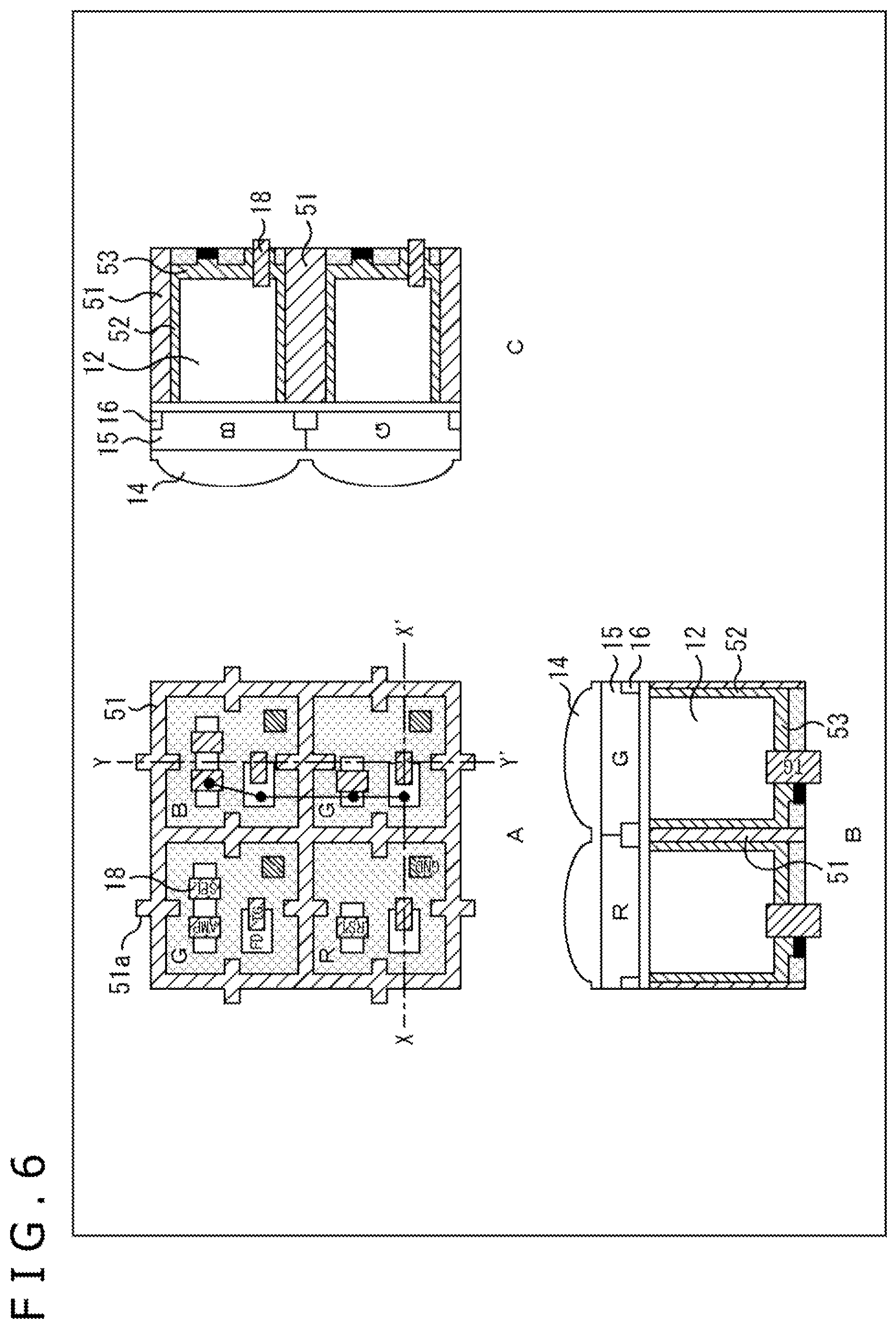 Patent US12100718 Figure 5 – Solid state image sensor having a grid-patterned inter-pixel isolation section separating the photoelectric conversion sections of each of the pixels from one another and provided with protruding sections