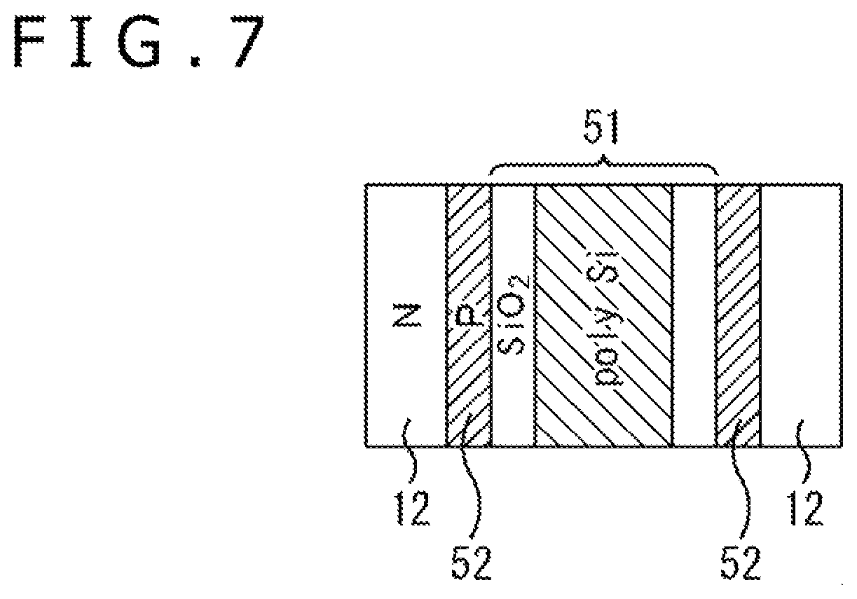 Patent US12100718 Figure 6 – Solid state image sensor having a grid-patterned inter-pixel isolation section separating the photoelectric conversion sections of each of the pixels from one another and provided with protruding sections