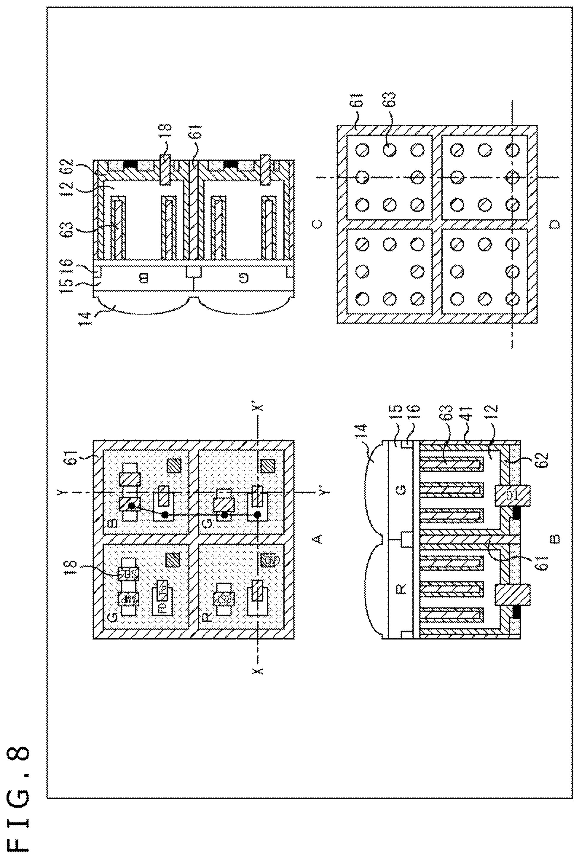 Patent US12100718 Figure 7 – Solid state image sensor having a grid-patterned inter-pixel isolation section separating the photoelectric conversion sections of each of the pixels from one another and provided with protruding sections