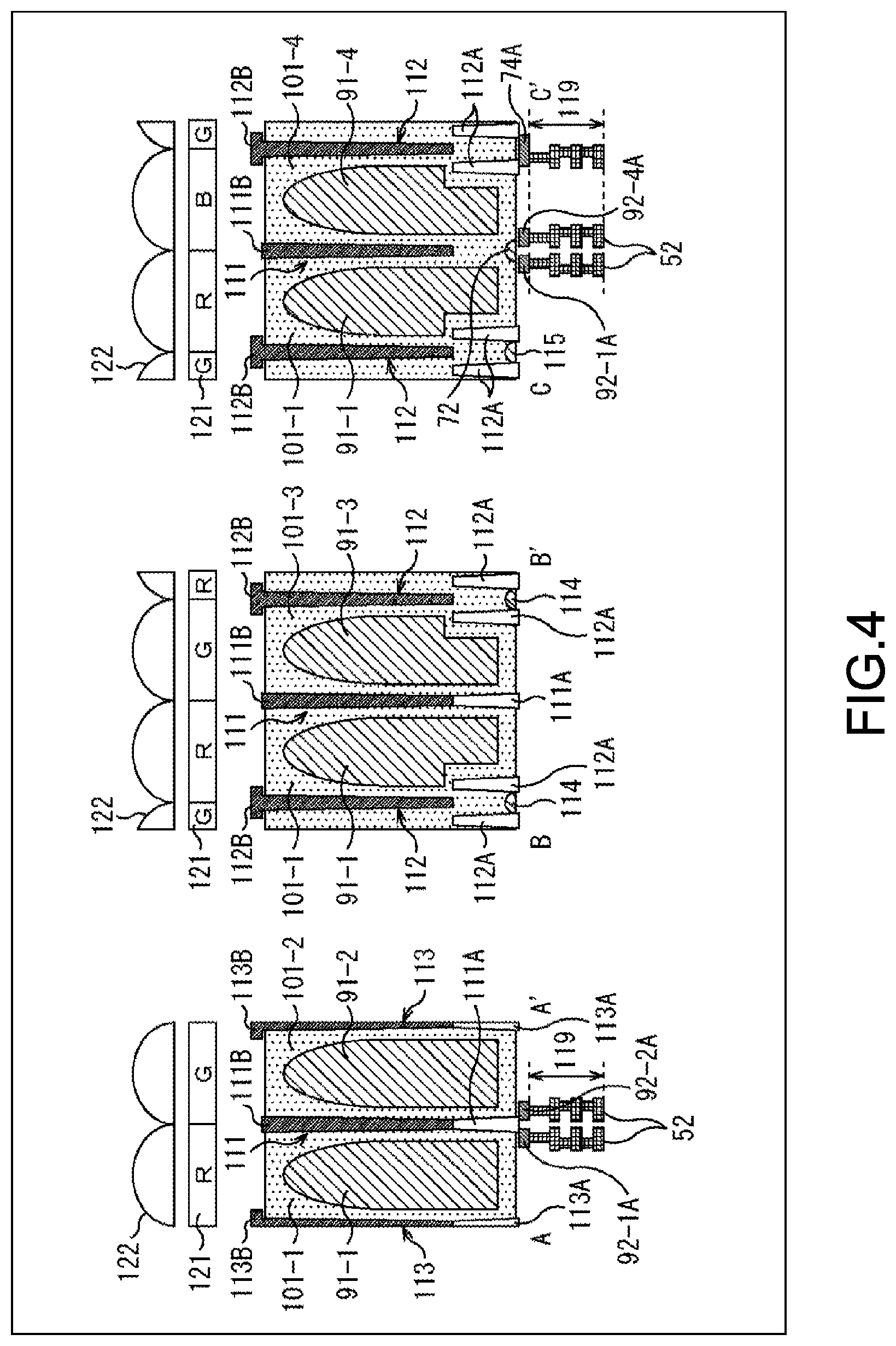 Patent US12100721 Figure 4 – Solid-state image pickup device and electronic apparatus having a divided pixel separation wall
