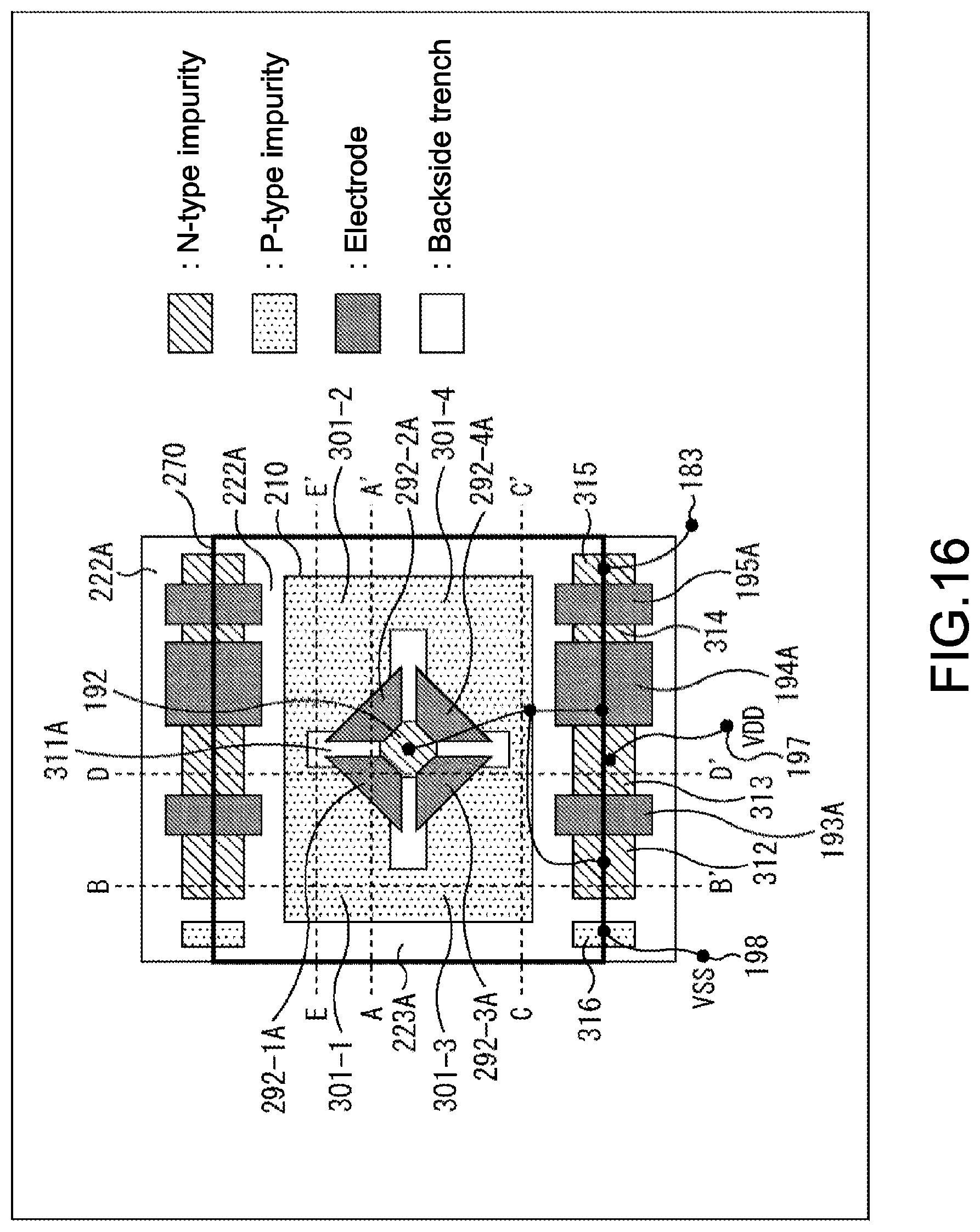 Patent US12100721 Figure 16 – Solid-state image pickup device and electronic apparatus having a divided pixel separation wall