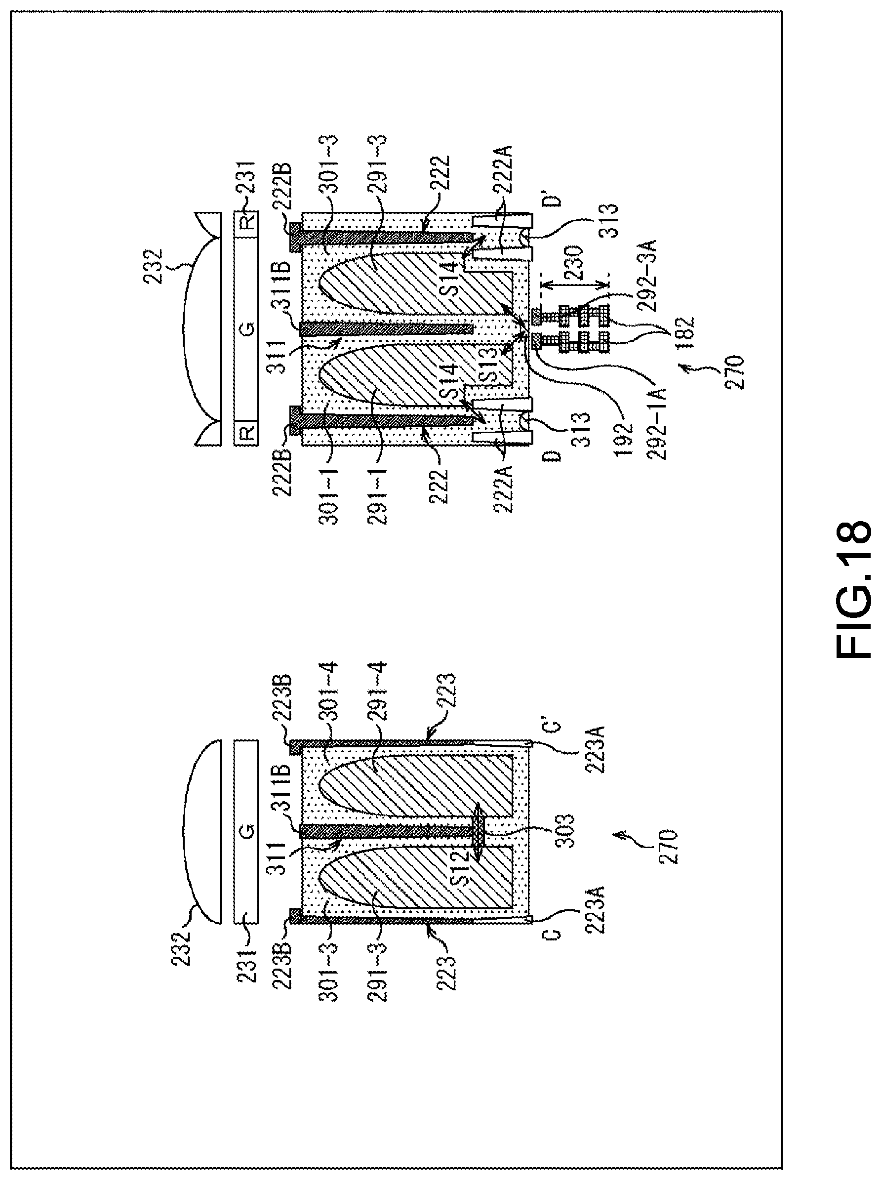 Patent US12100721 Figure 18 – Solid-state image pickup device and electronic apparatus having a divided pixel separation wall