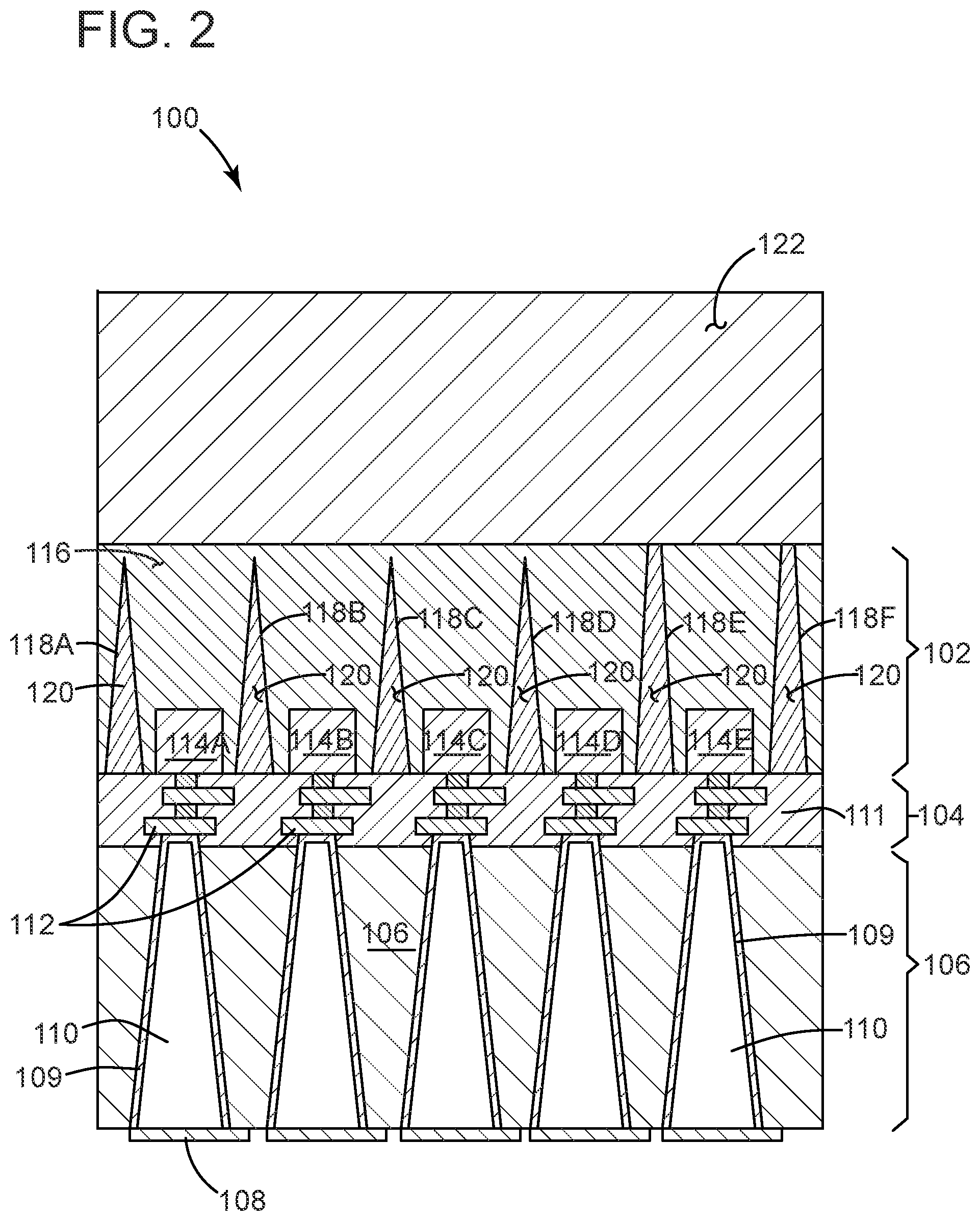 Patent US12100723 Figure 2 – Image sensor structure with a light guide layer and a nanowell layer