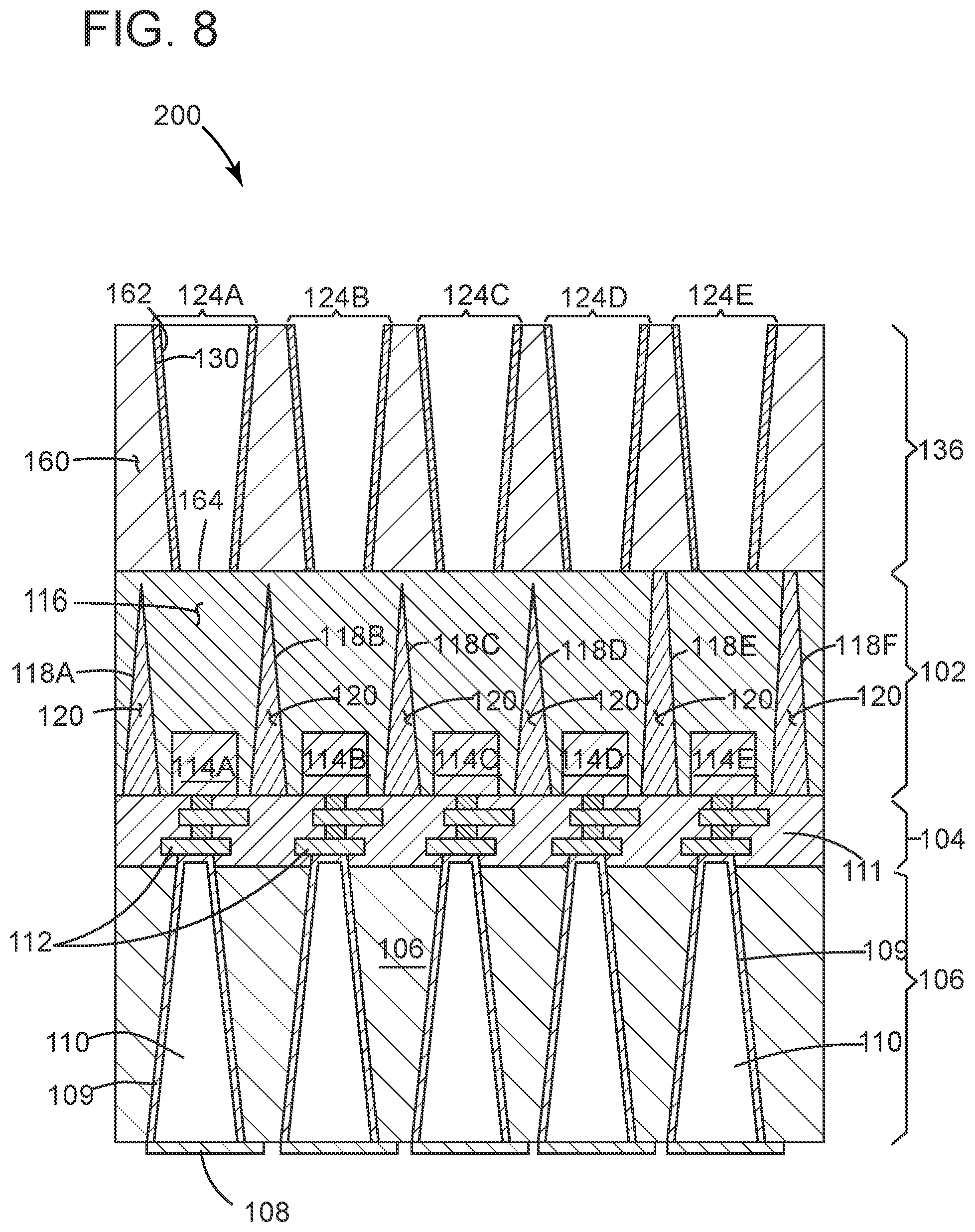 Patent US12100723 Figure 8 – Image sensor structure with a light guide layer and a nanowell layer
